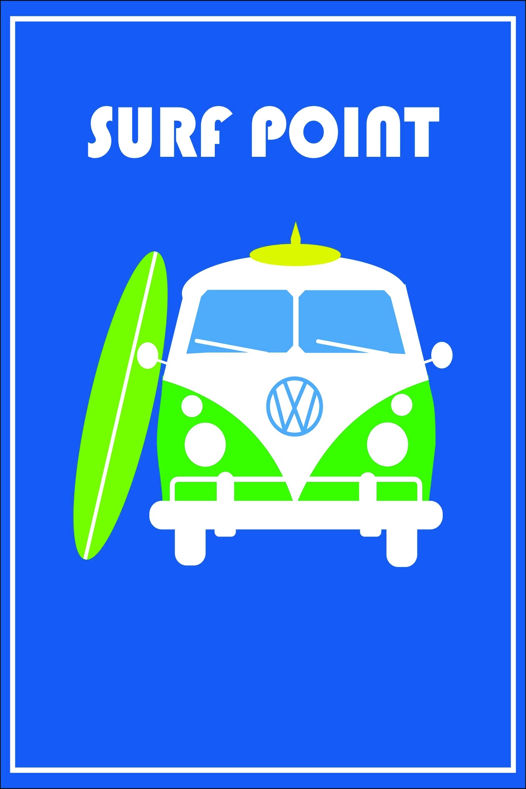 Retro Surf Van & Wave Wall Art