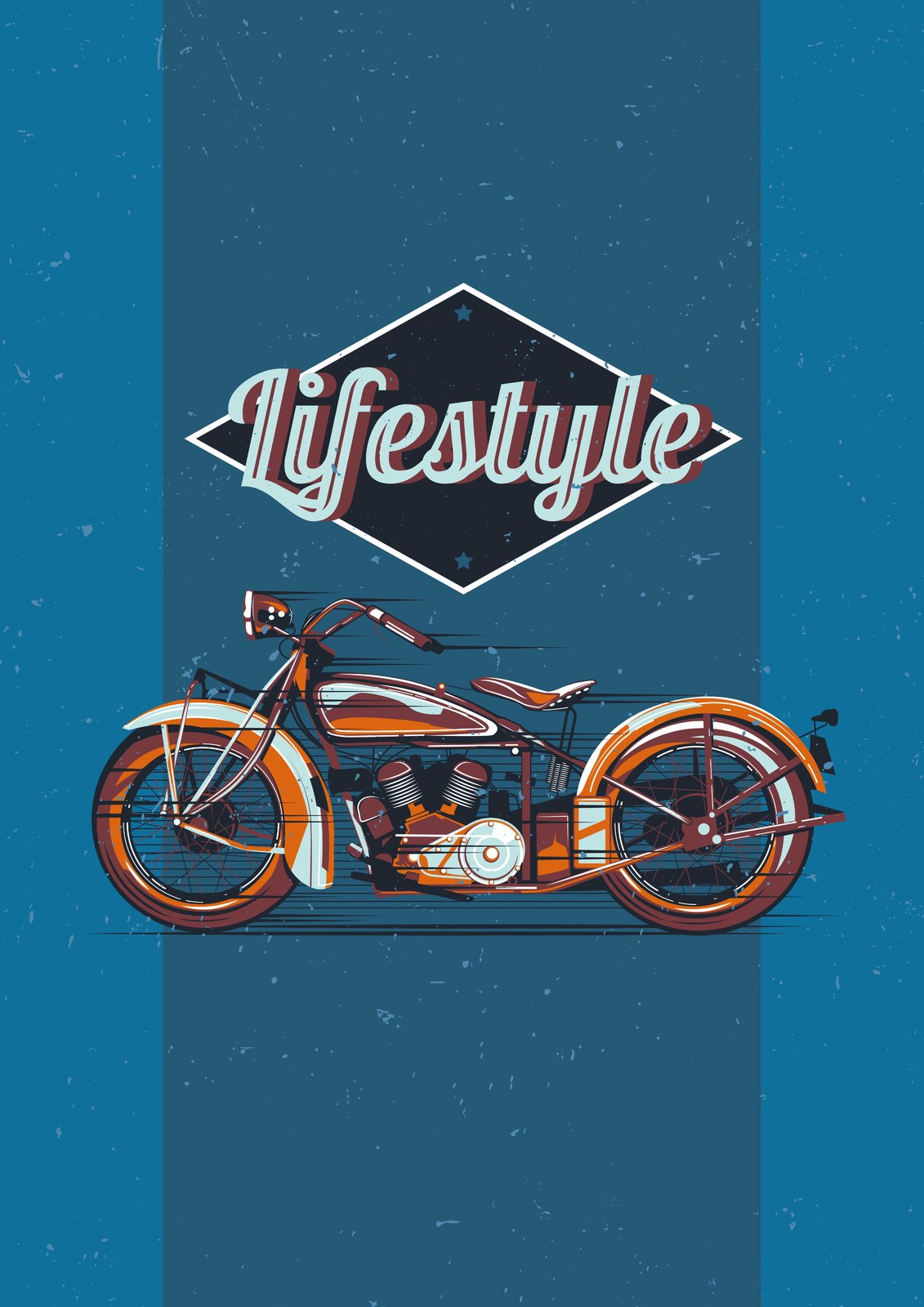 Retro Motorcycle Lifestyle Wall Art
