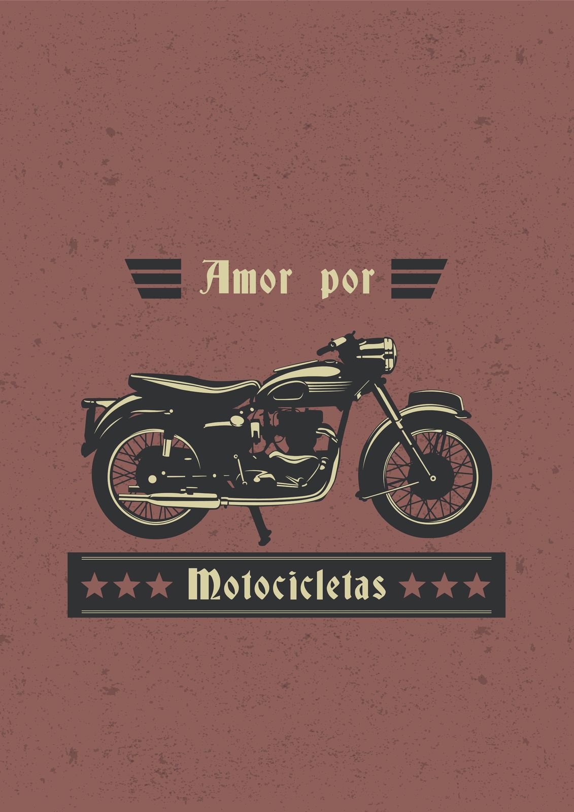 Retro Motorcycle Amor por Motocicletas Wall Art