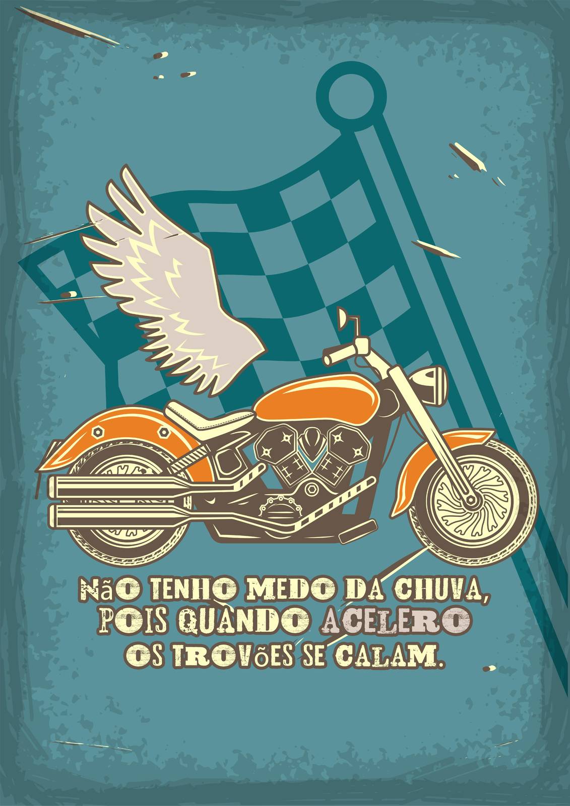 Vintage Motorcycle Wings Wall Art