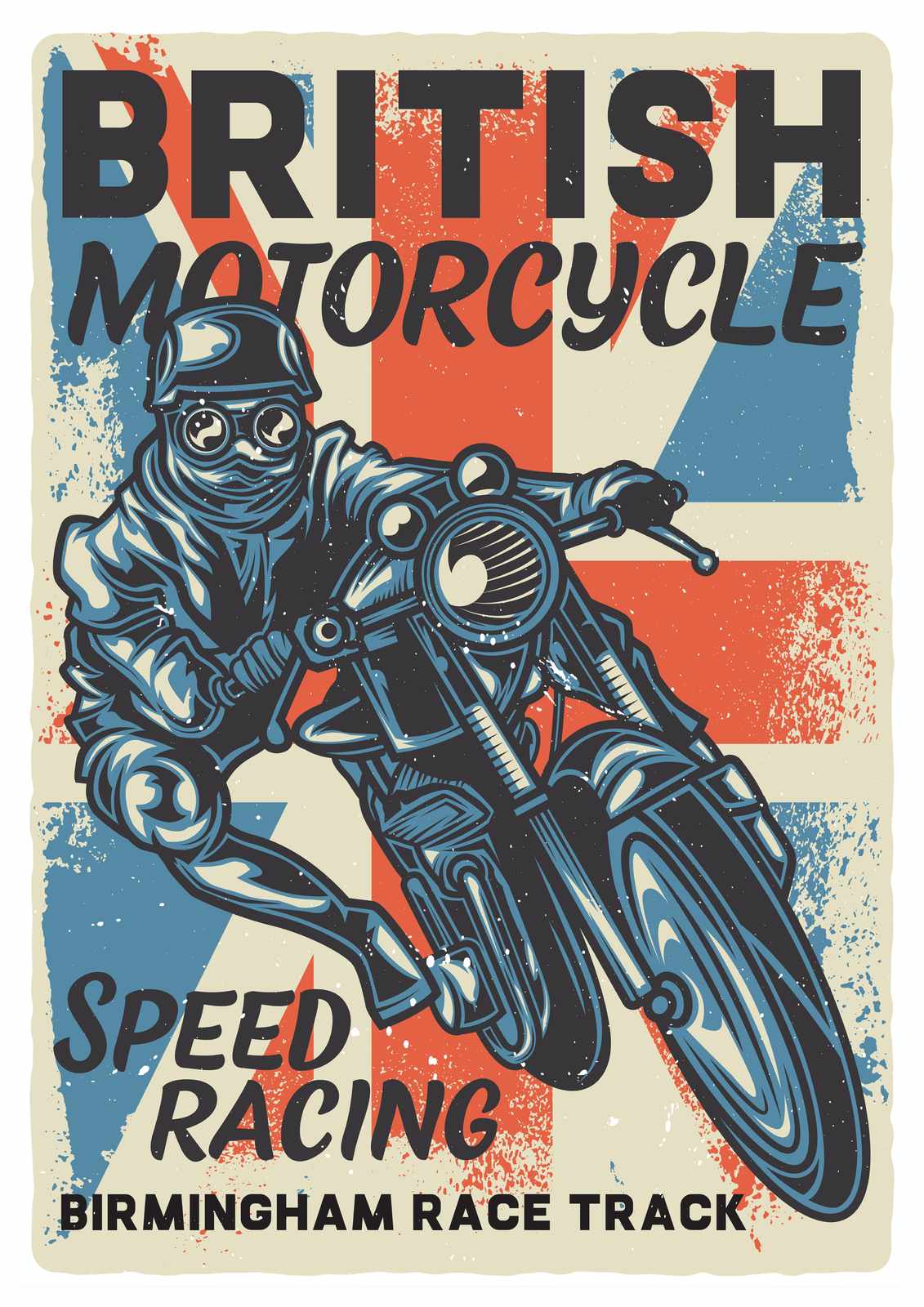 Vintage British Motorcycle Speed Racing Wall Art