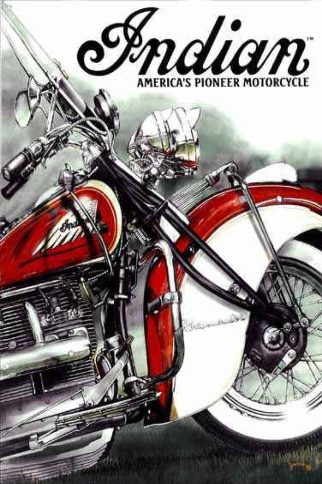 Vintage Indian Motorcycle Art Wall Art