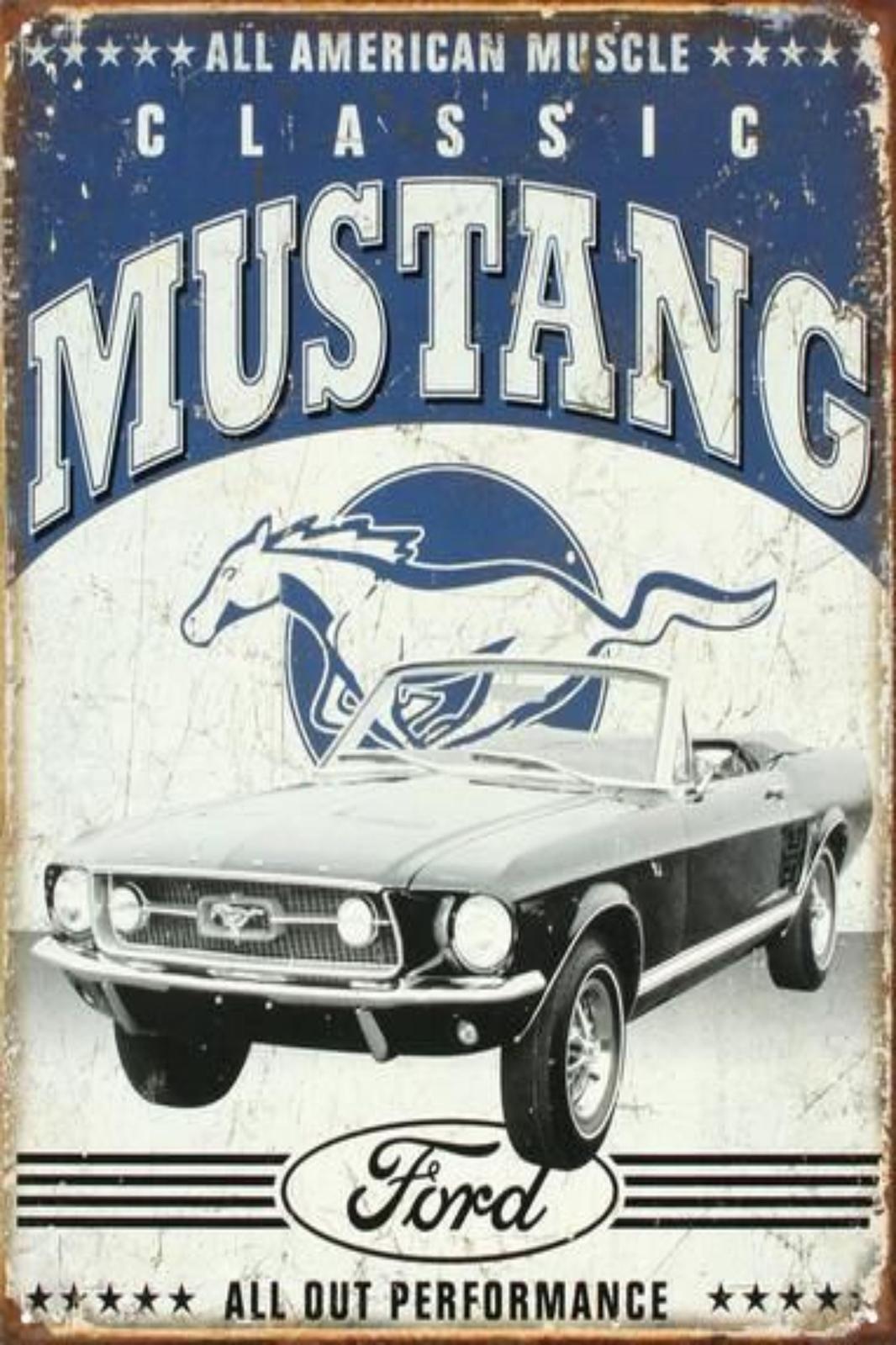 Classic Mustang Convertible Metal Wall Art Wall Art