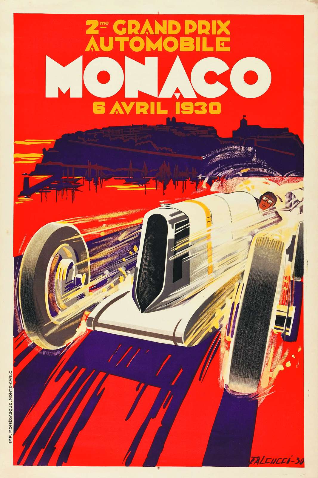 Vintage Monaco Grand Prix 1930 Wall Art