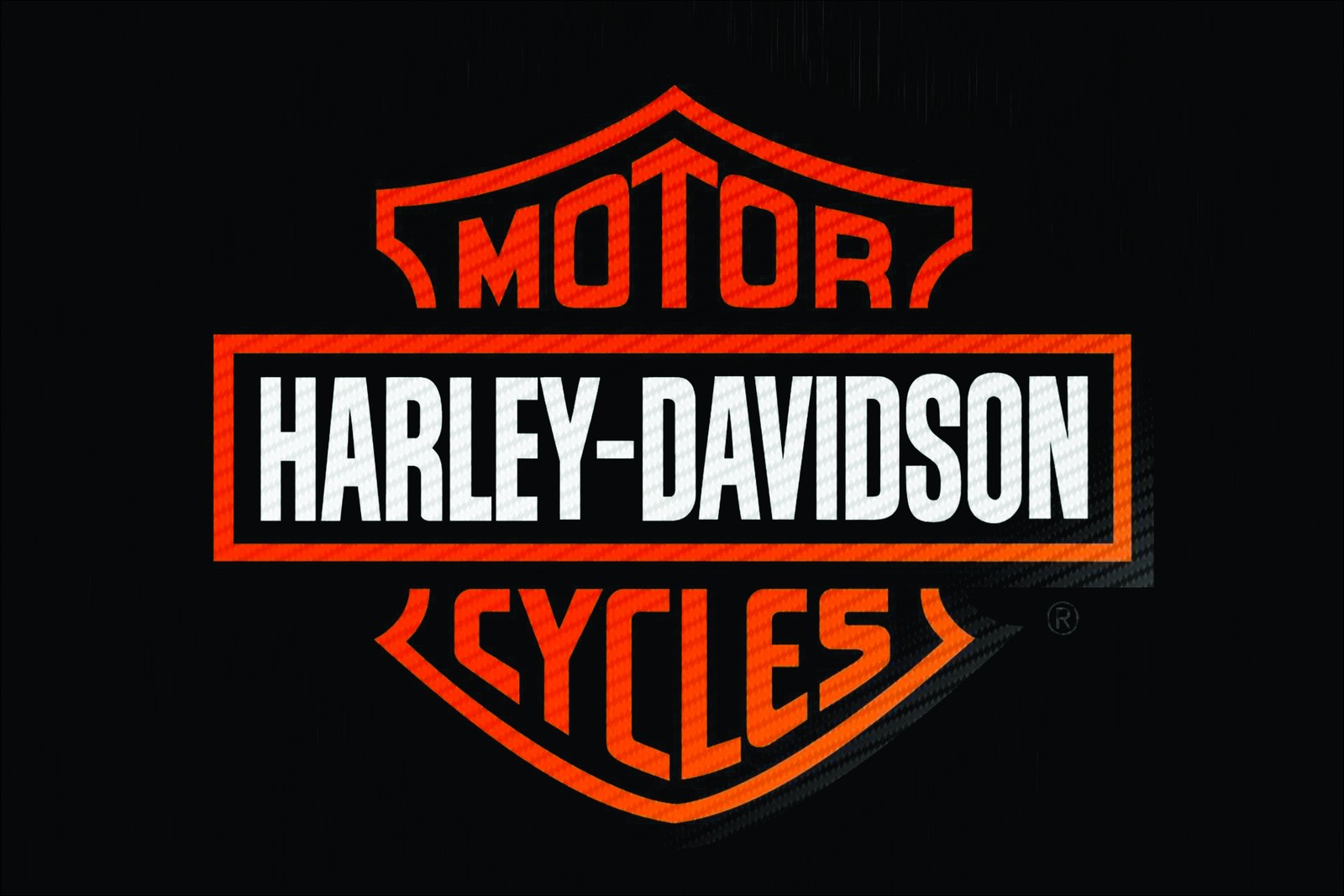 Harley-Davidson Logo Orange & Black Wall Art