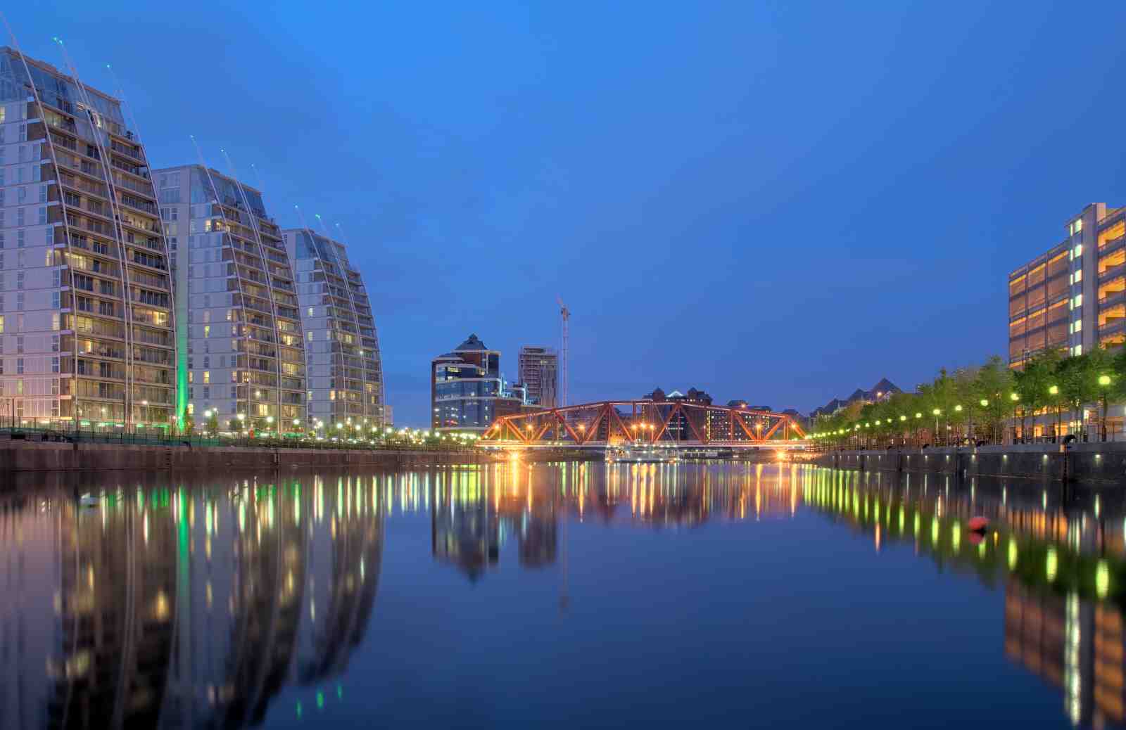 Modern Cityscape Waterfront Bridge Wall Art