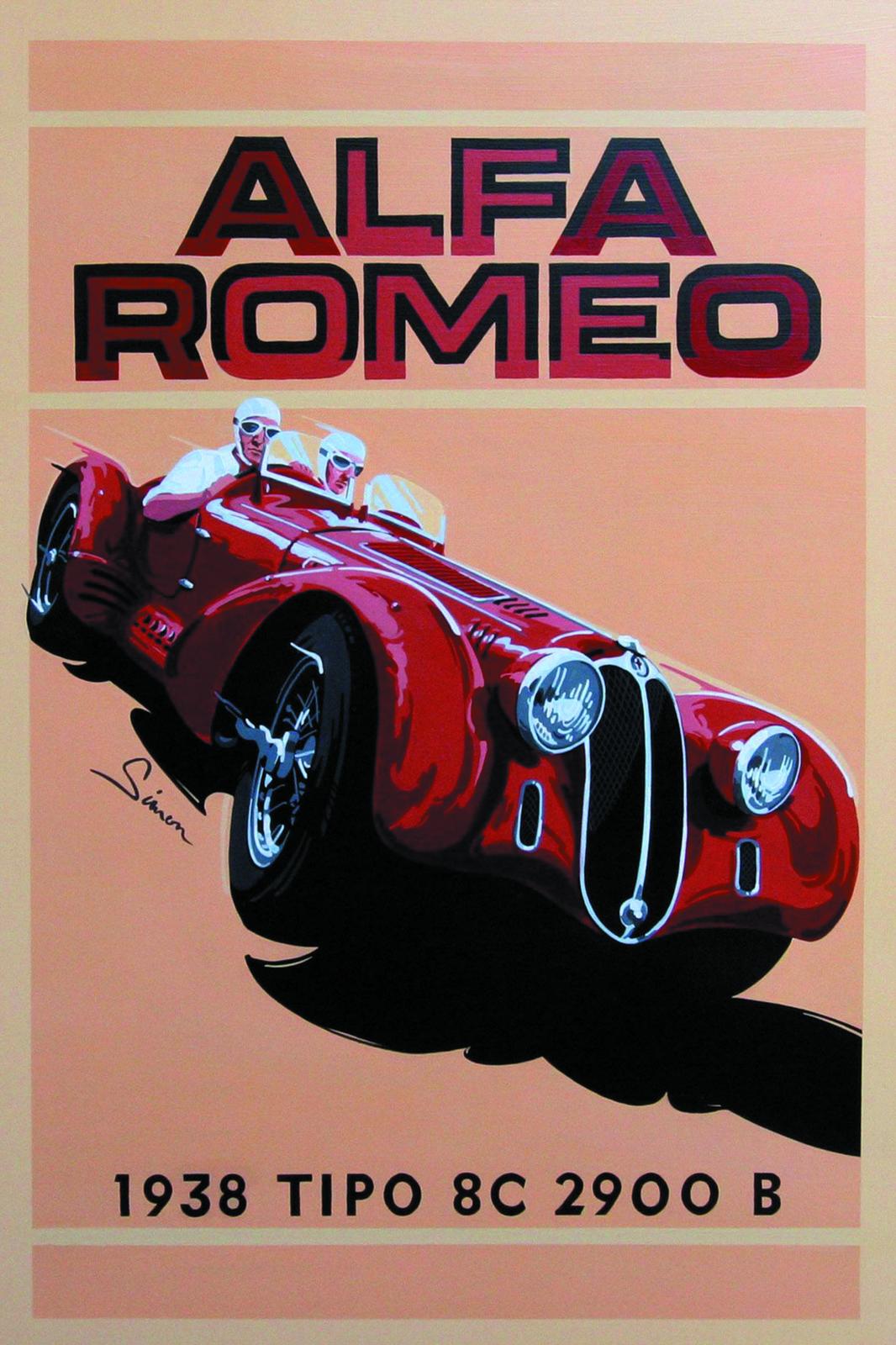 Vintage Alfa Romeo 1938 Car Wall Art