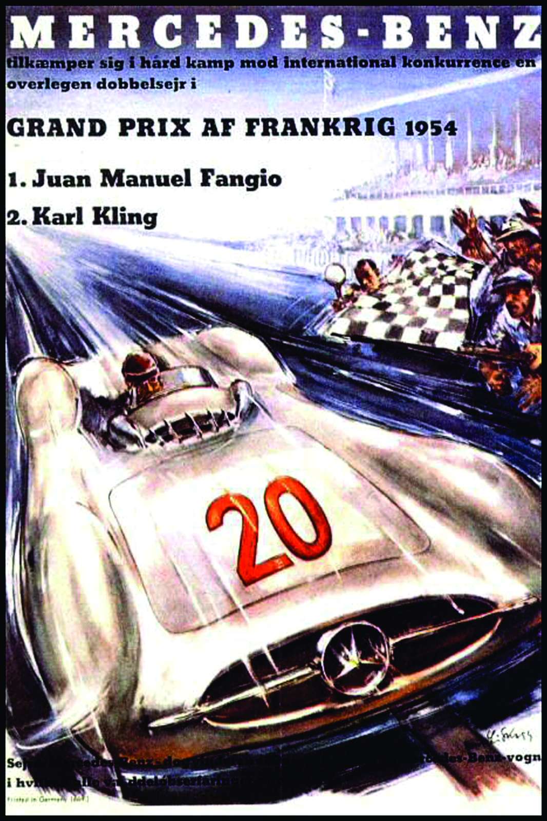 Vintage Mercedes Grand Prix 1954 Wall Art