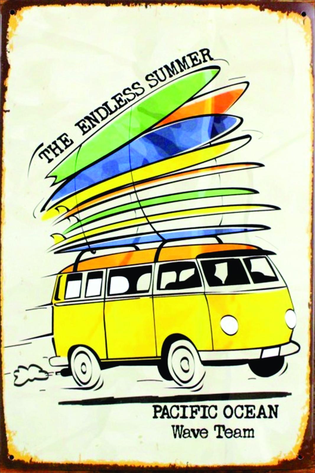 Retro Surf Van & Surfboards Wall Art