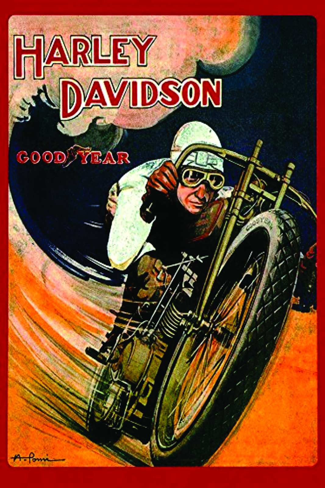 Vintage Harley Davidson Race Wall Art
