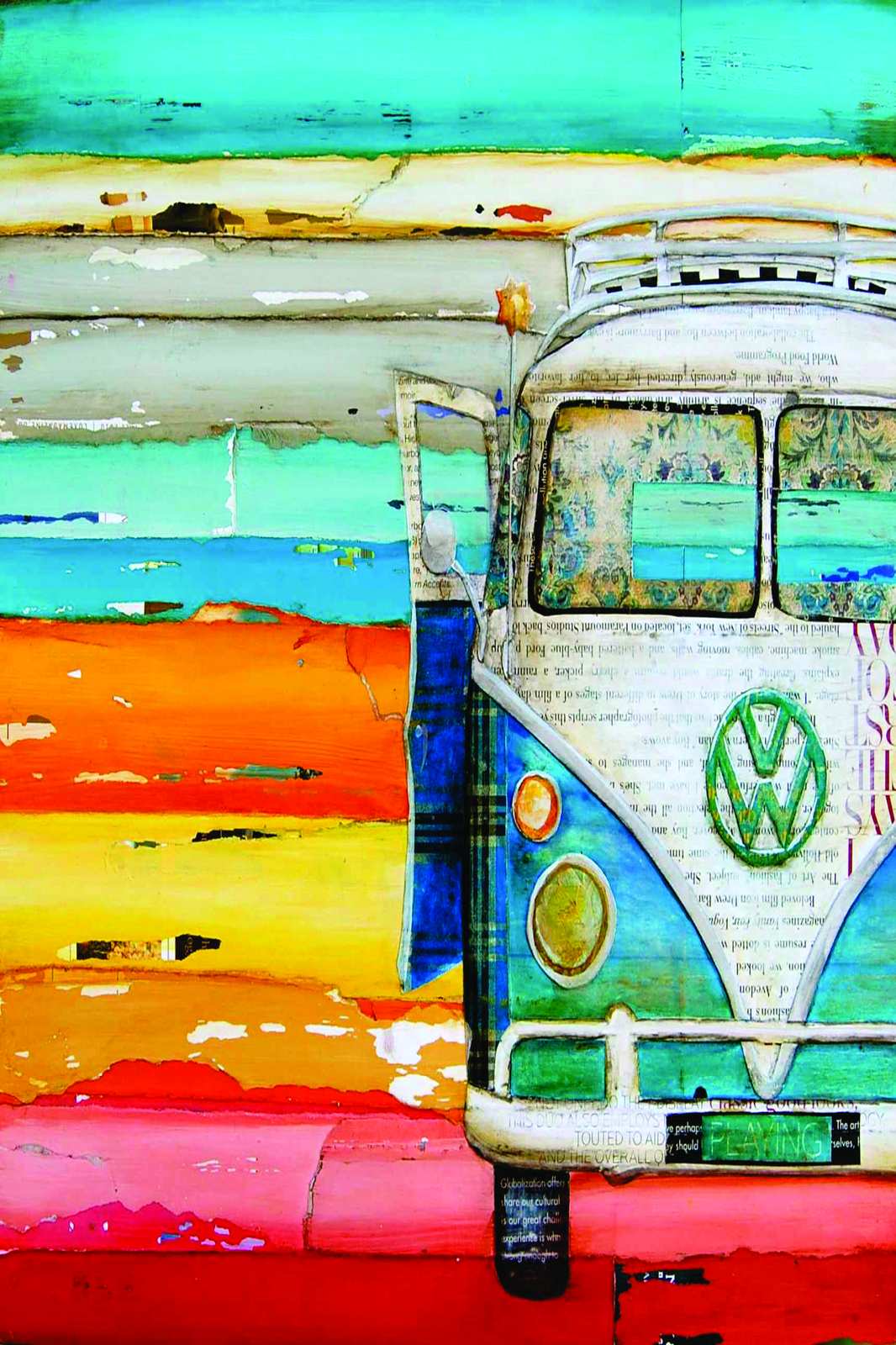 Retro VW Bus Beach Vibes Wall Art