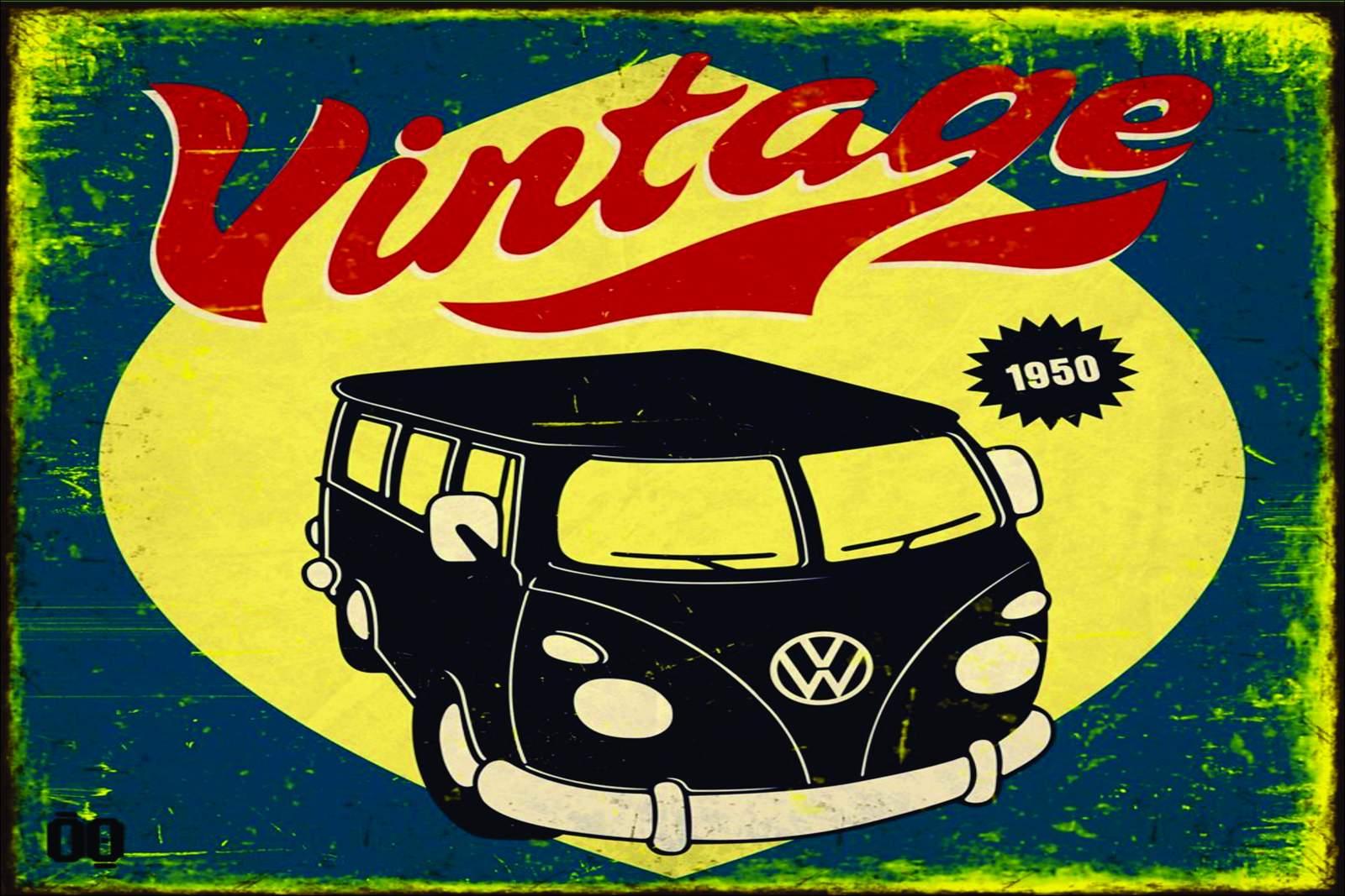 Retro VW Bus 1950 Vintage Vibes Wall Art