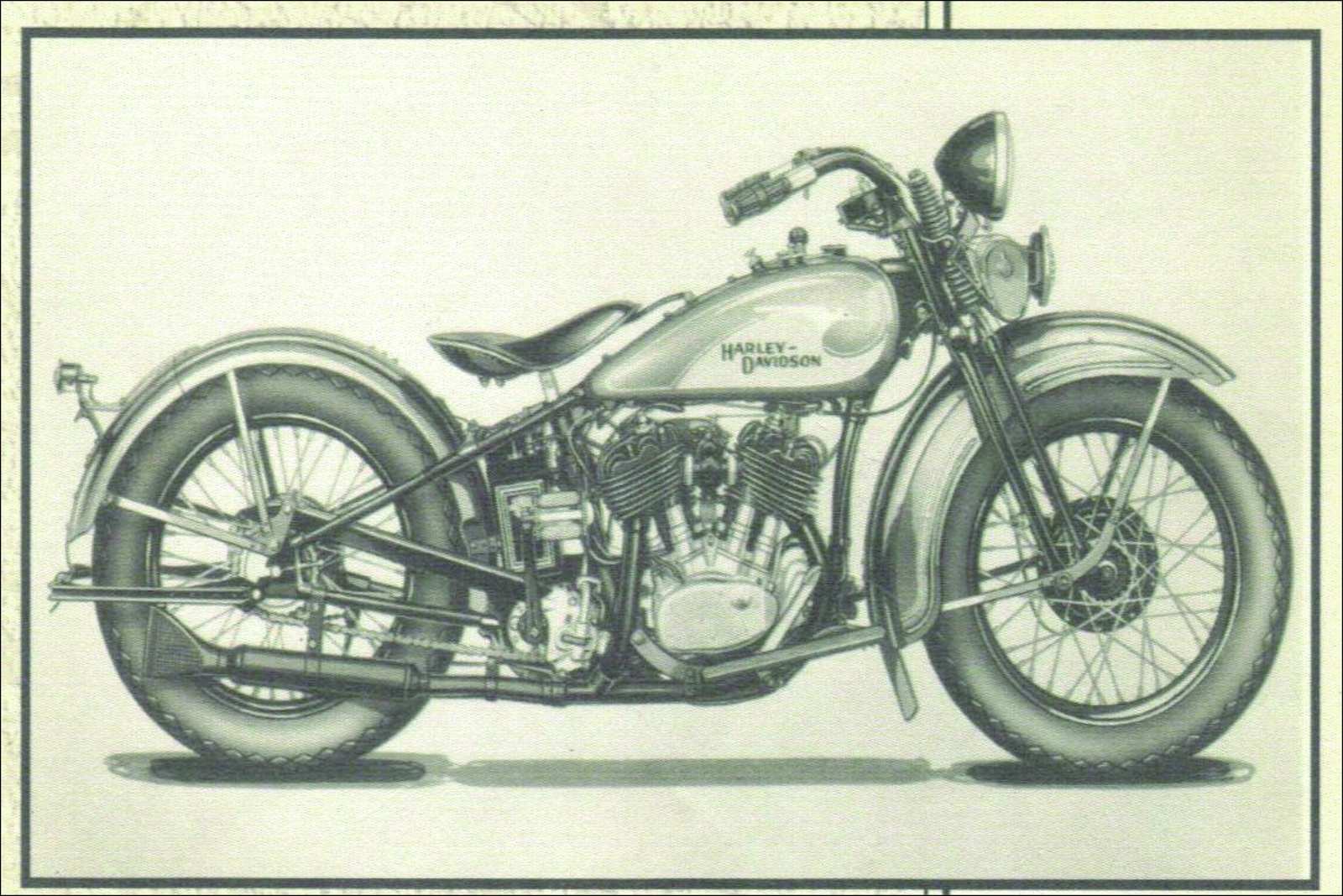 Vintage Harley Davidson Motorcycle Wall Art