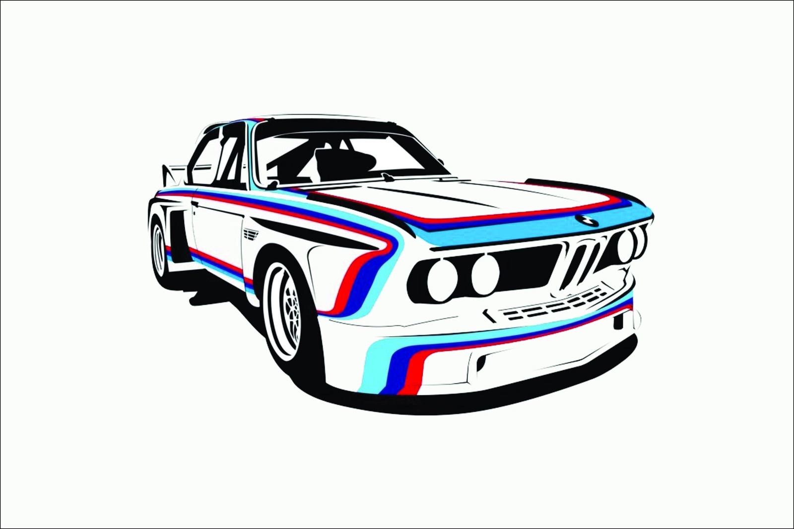 Retro BMW Racing Car Art Wall Art
