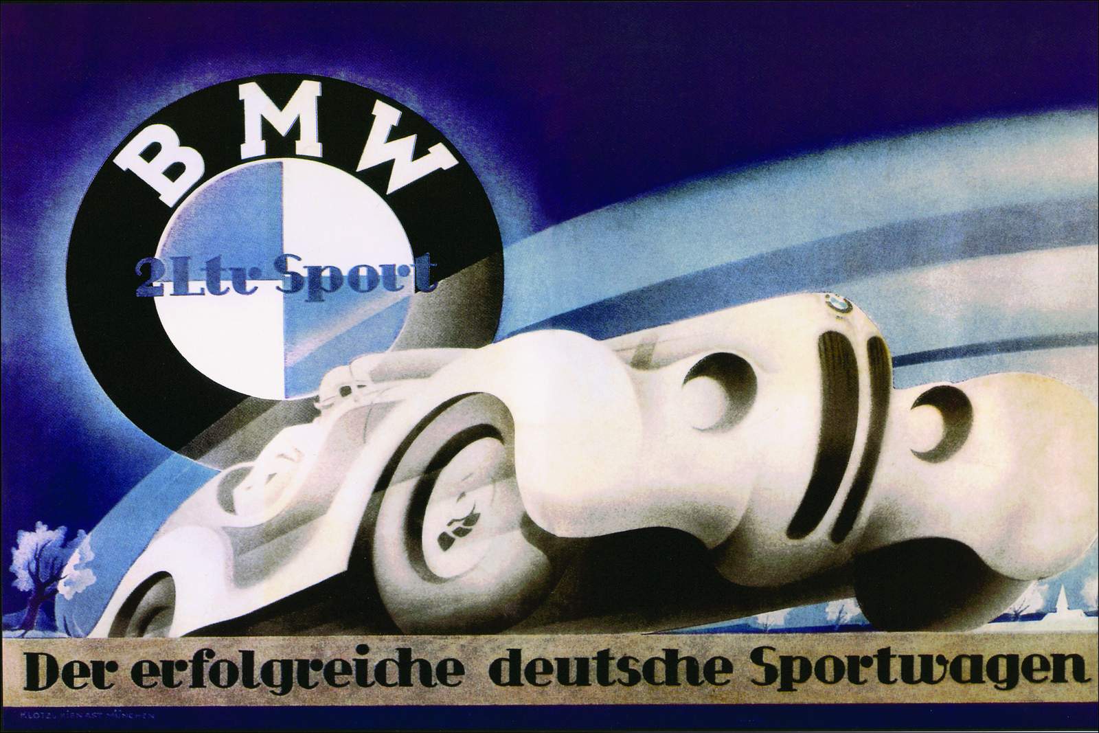 Vintage BMW Sportscar Art Wall Art