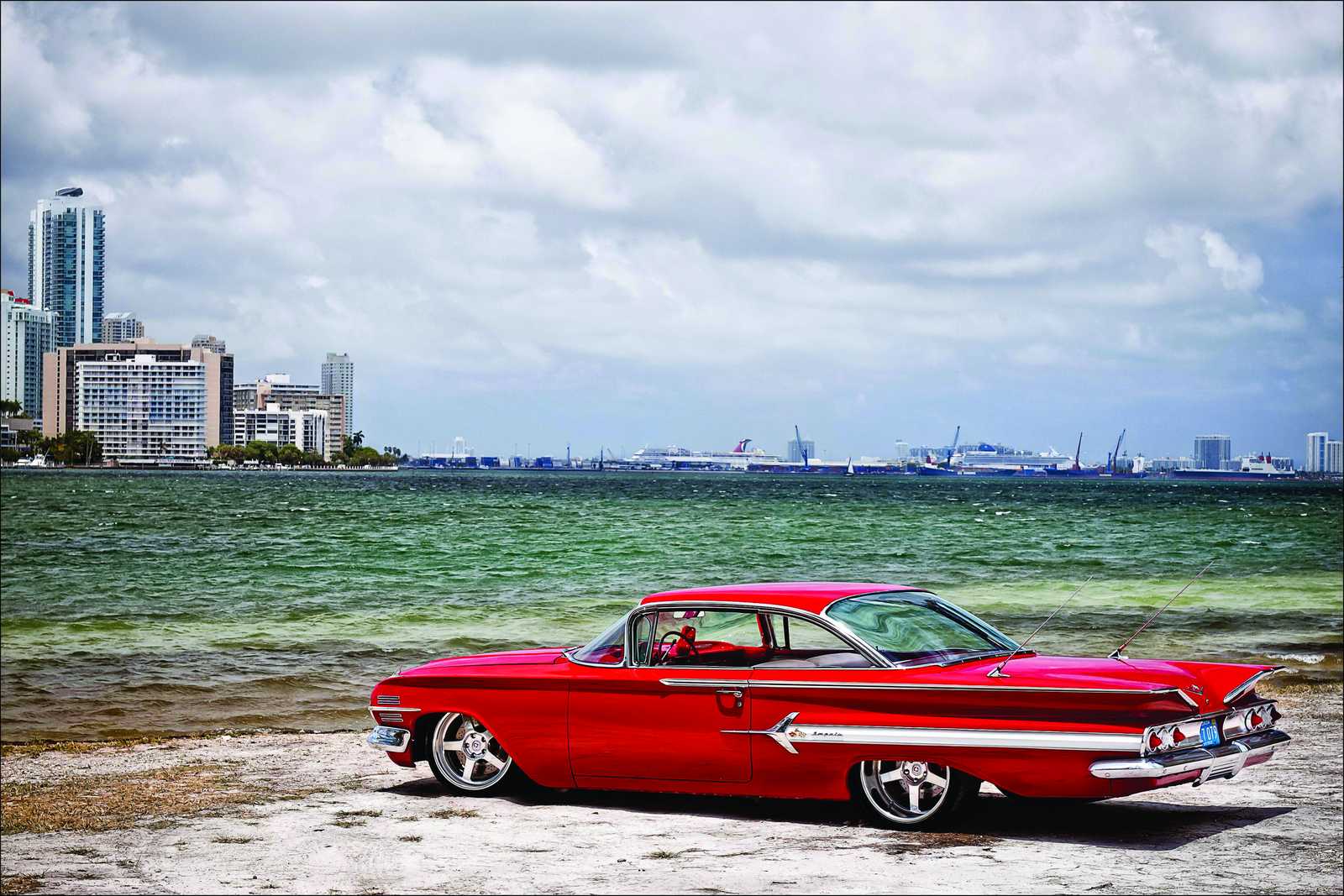 Vintage Red Impala Miami Beach Wall Art