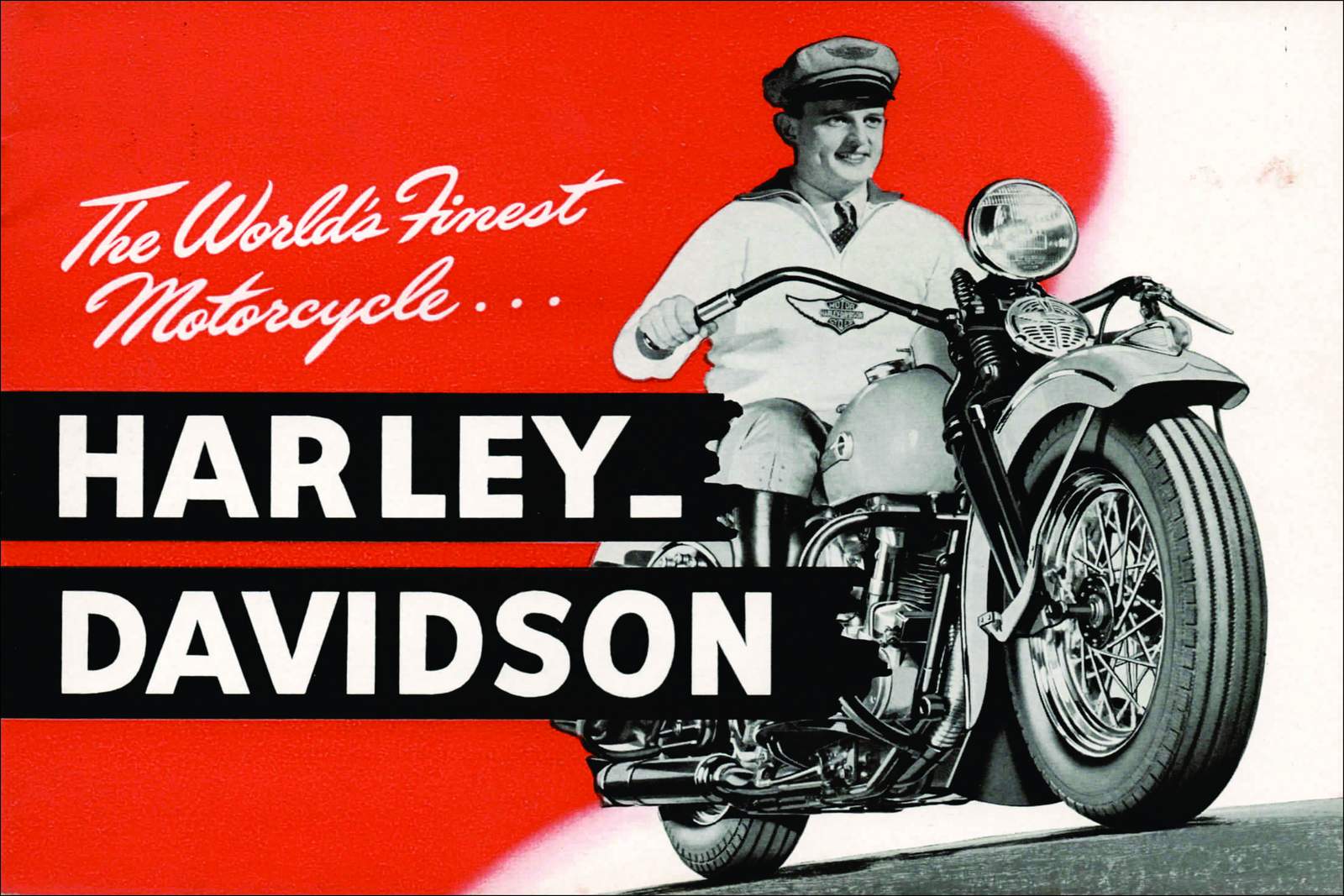 Vintage Harley Davidson Motorcycle Art Wall Art