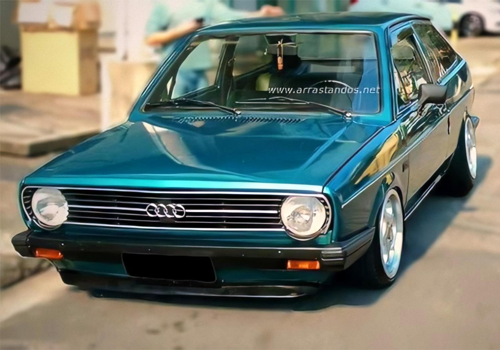 Classic Teal Audi Retro Car Wall Art