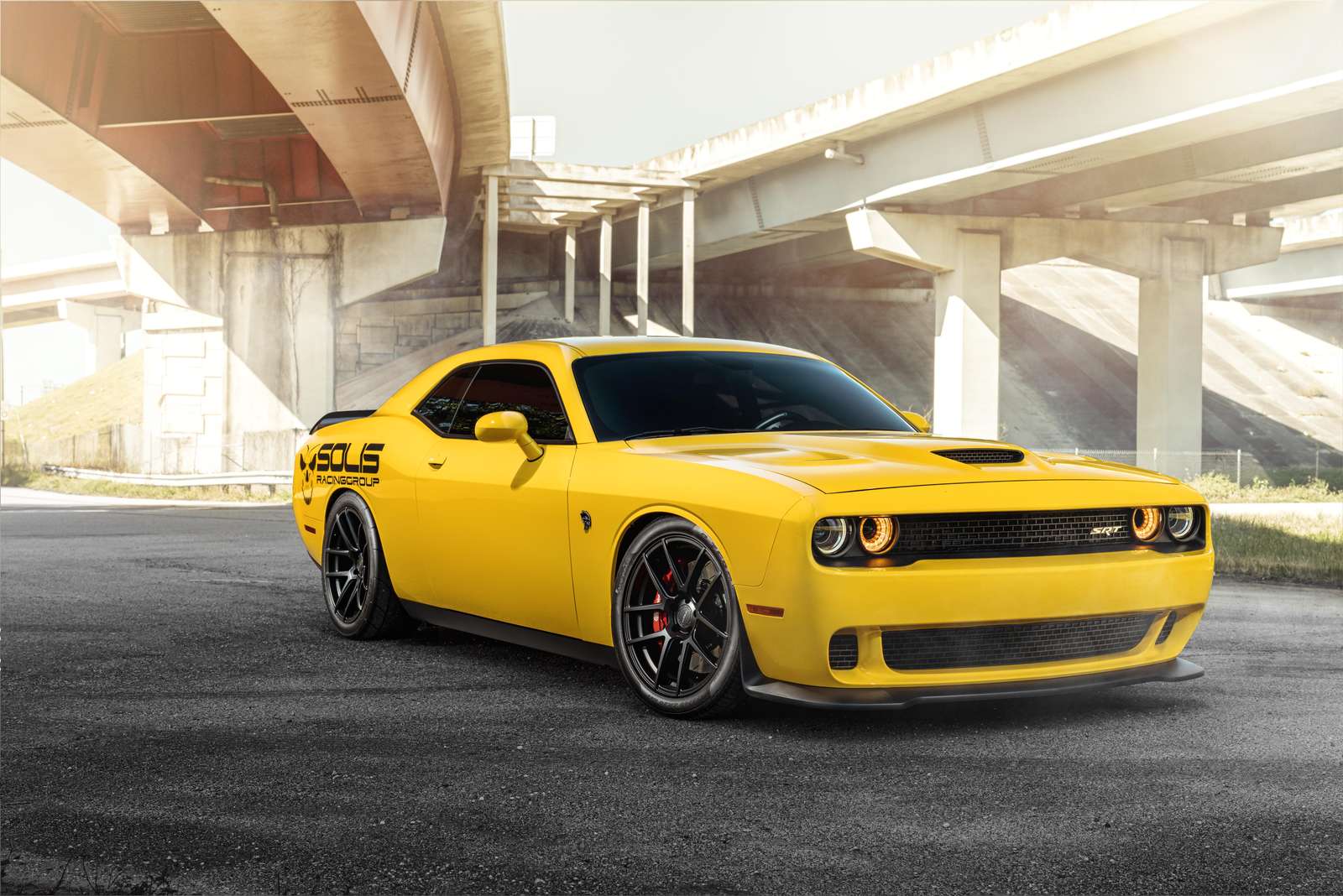 Vibrant Yellow Dodge Challenger SRT Hellcat Wall Art
