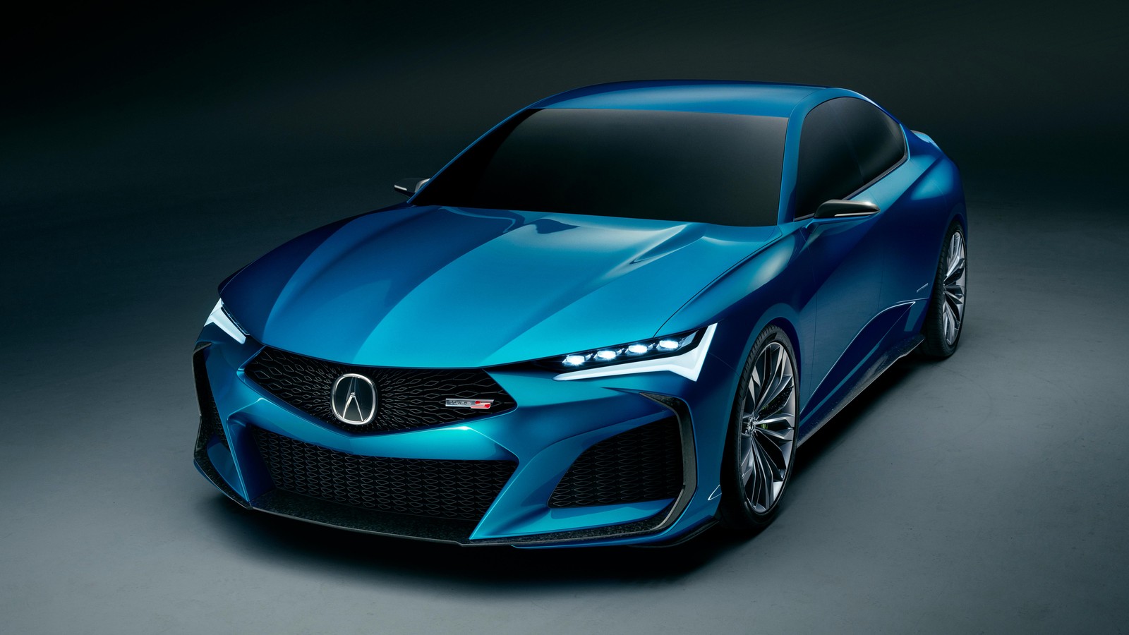 Bold Blue Sports Car Concept Wall Art