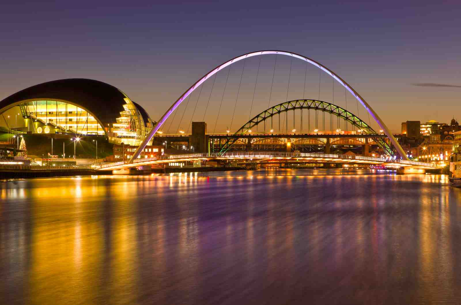 Iconic Bridges Night Cityscape Wall Art