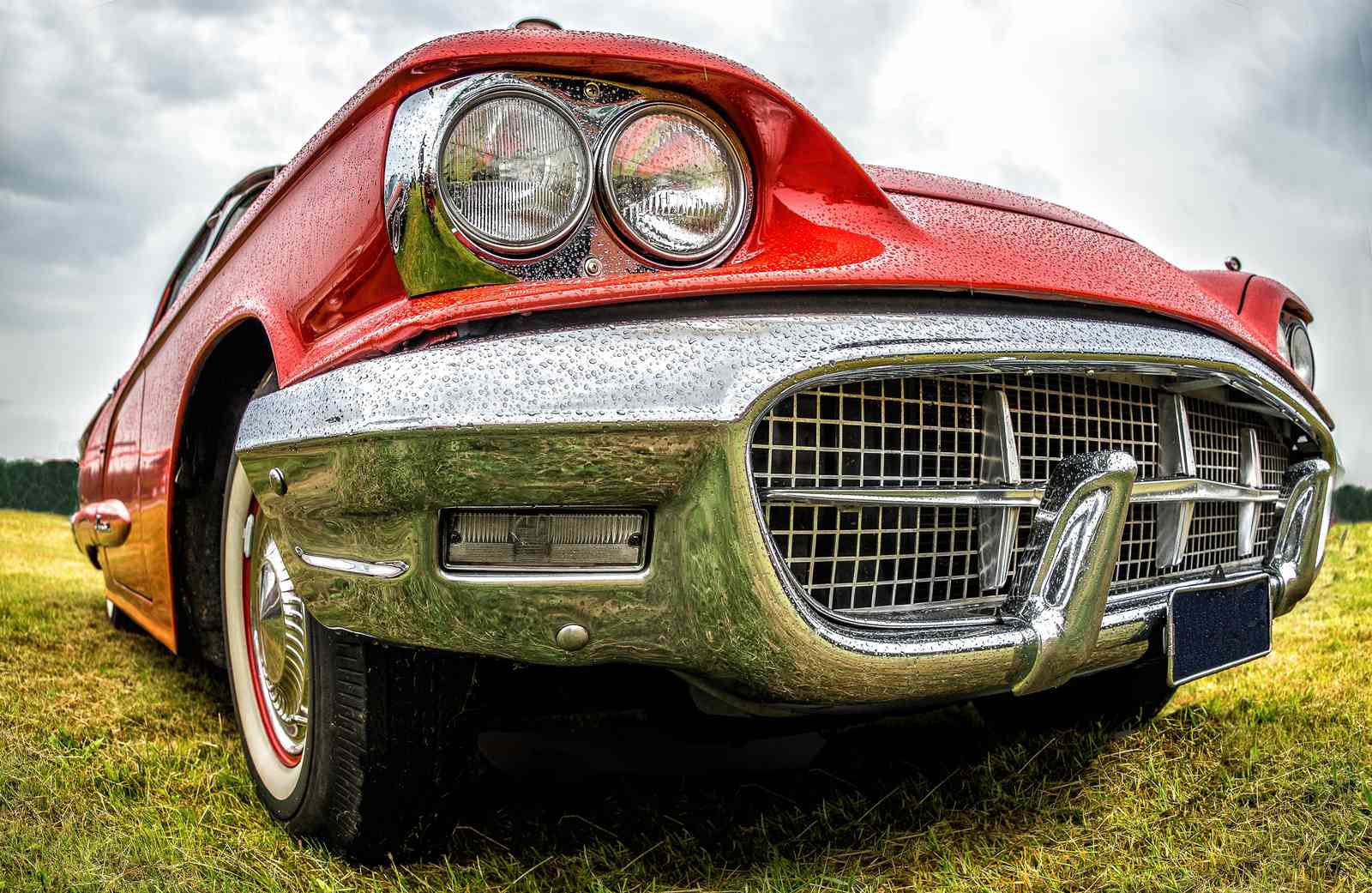 Vintage Red Thunderbird Art Wall Art