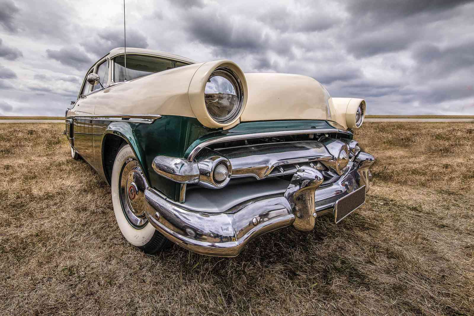 Vintage Two-Tone Sedan Wall Art