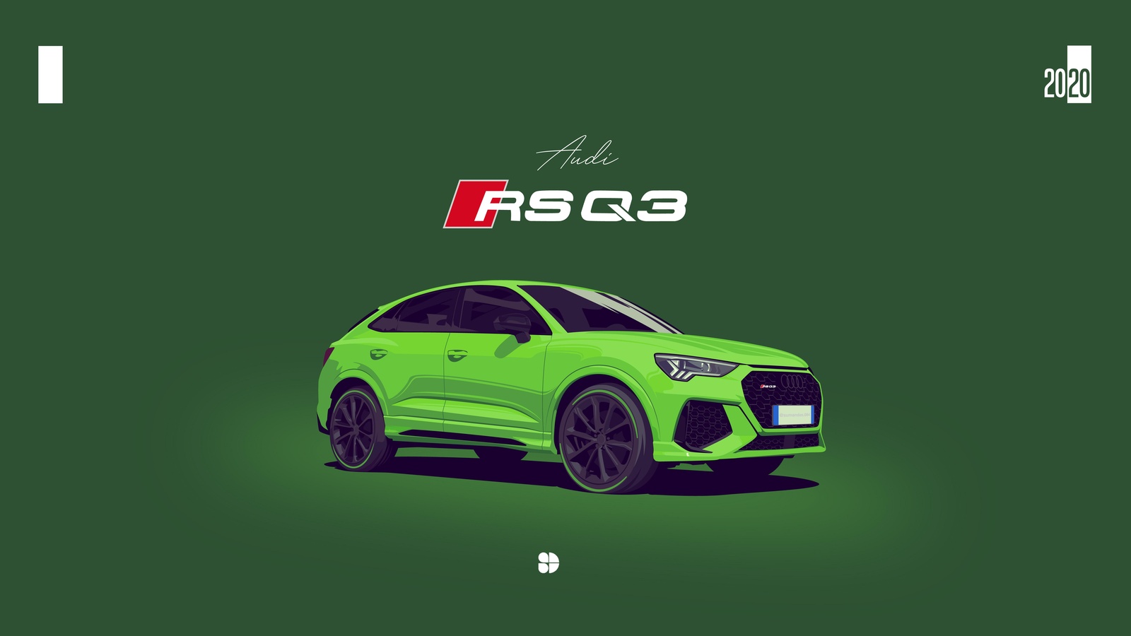 Vibrant Green Audi RS Q3 Art Wall Art