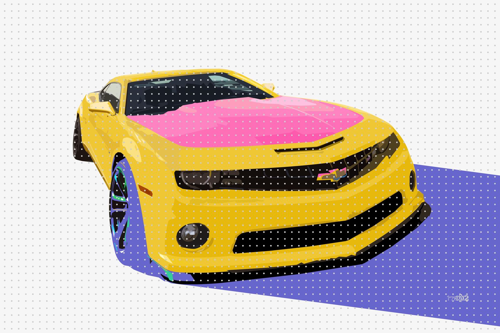 Pop Art Yellow Camaro Wall Art