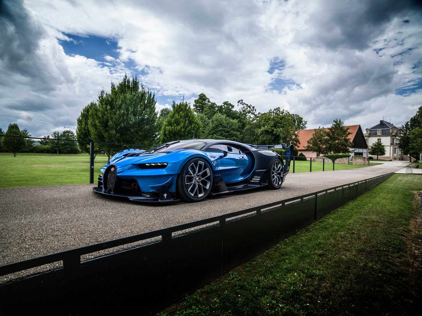Stunning Blue Hypercar on Driveway Wall Art