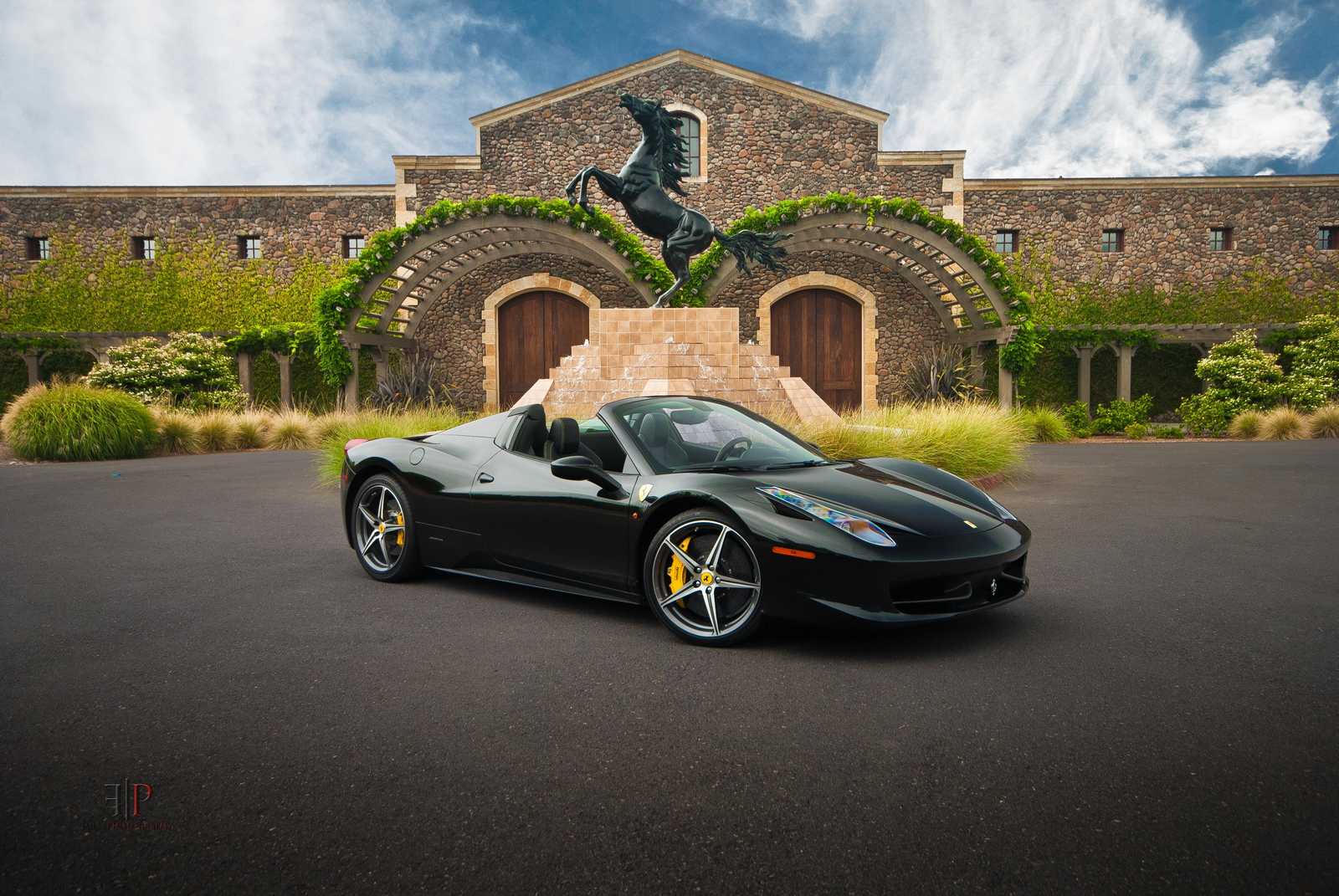 Luxury Black Ferrari Convertible Wall Art