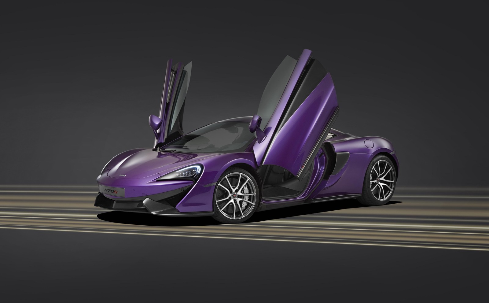 Purple McLaren 570S Doors Up Wall Art