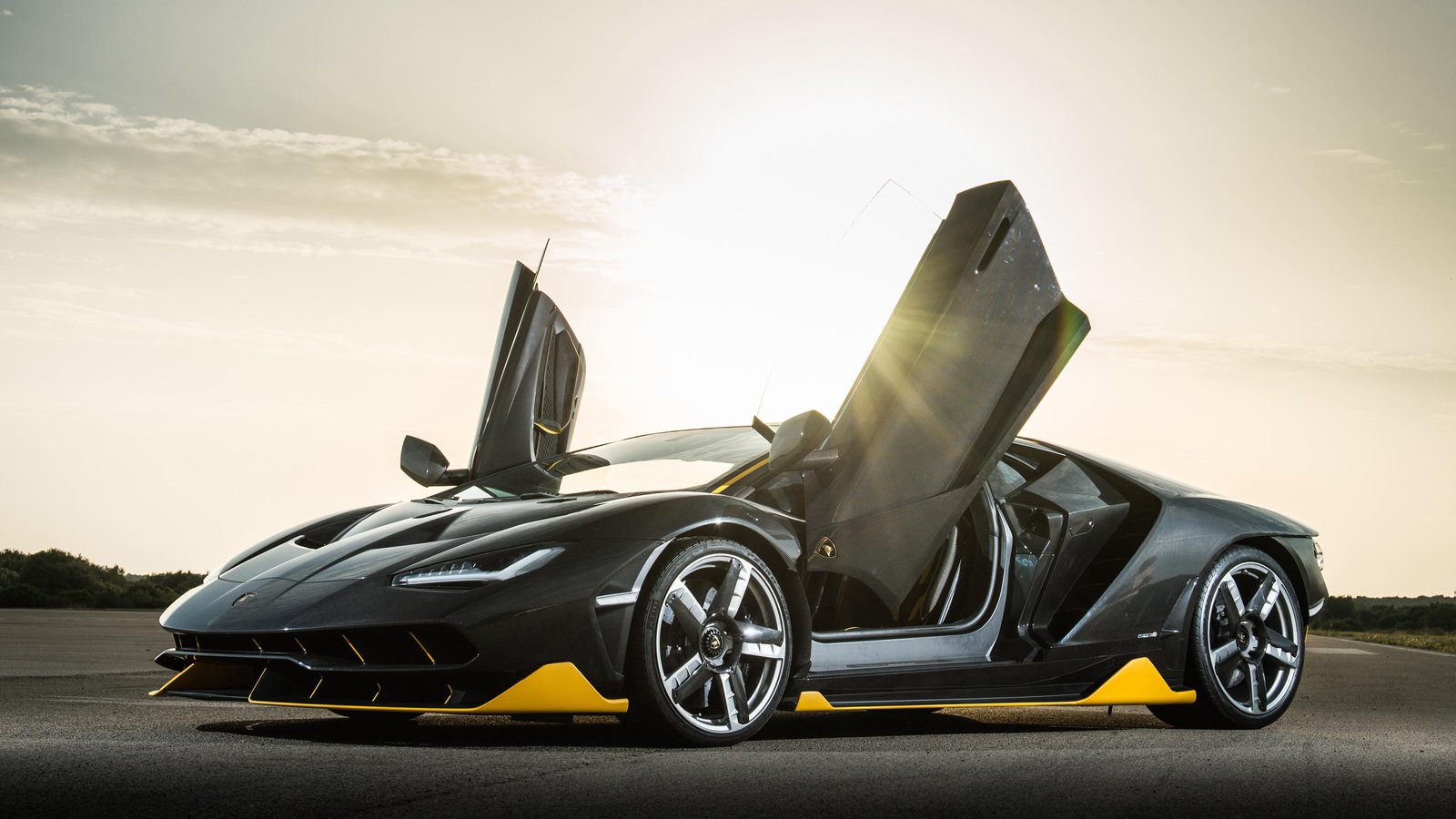 Luxury Black Supercar Doors Up Wall Art