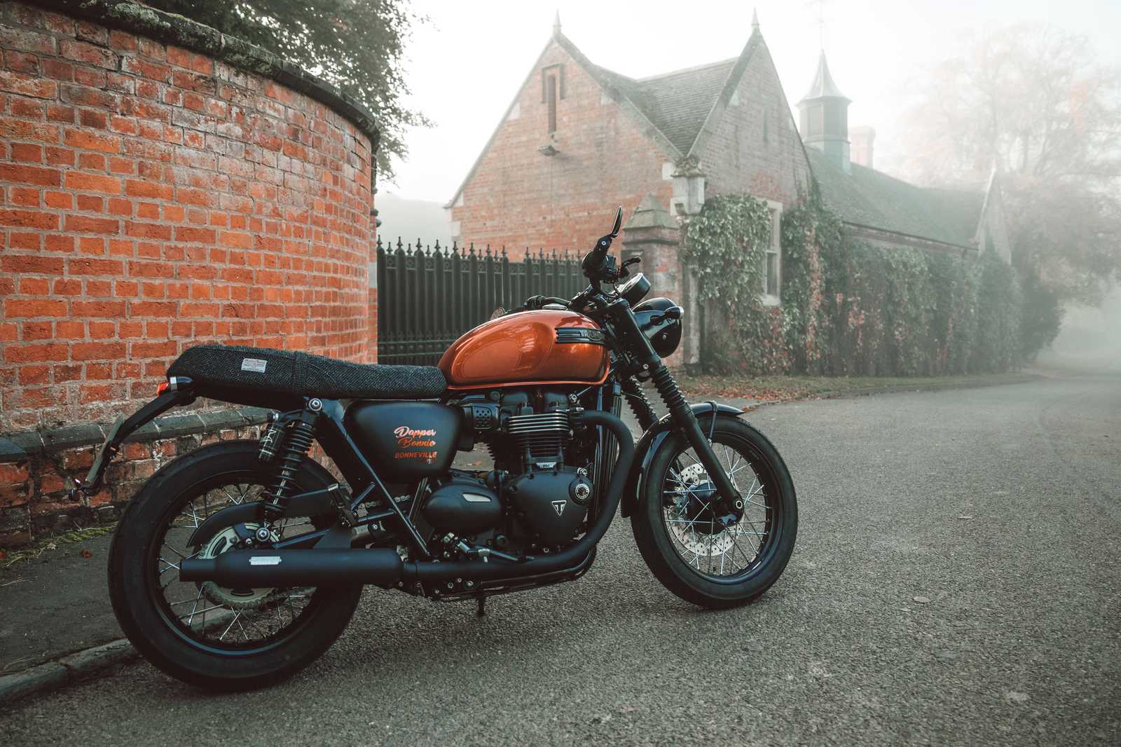 Classic Triumph Motorcycle Orange Wall Art