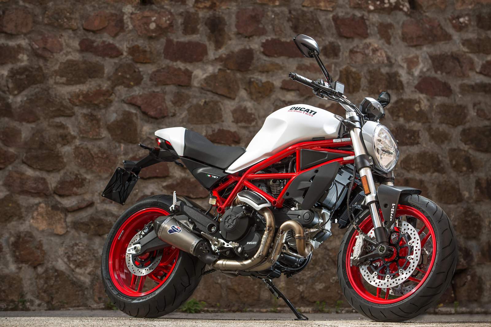 Iconic Ducati Monster 797 Red & White Wall Art