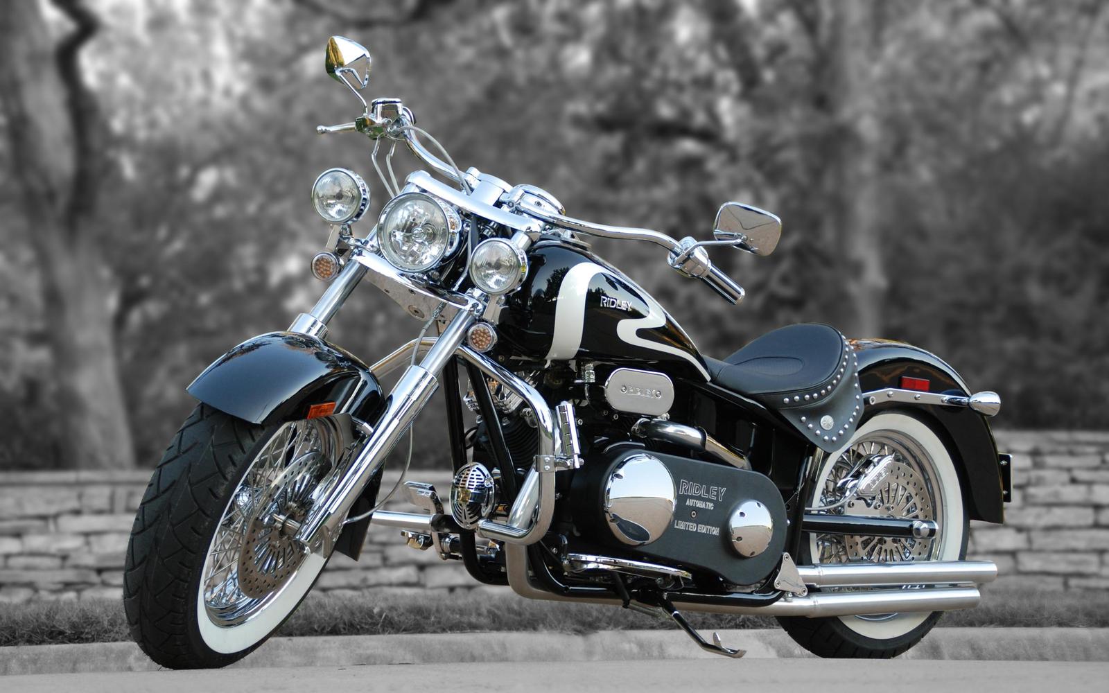 Classic Chrome Chopper Motorcycle Wall Art