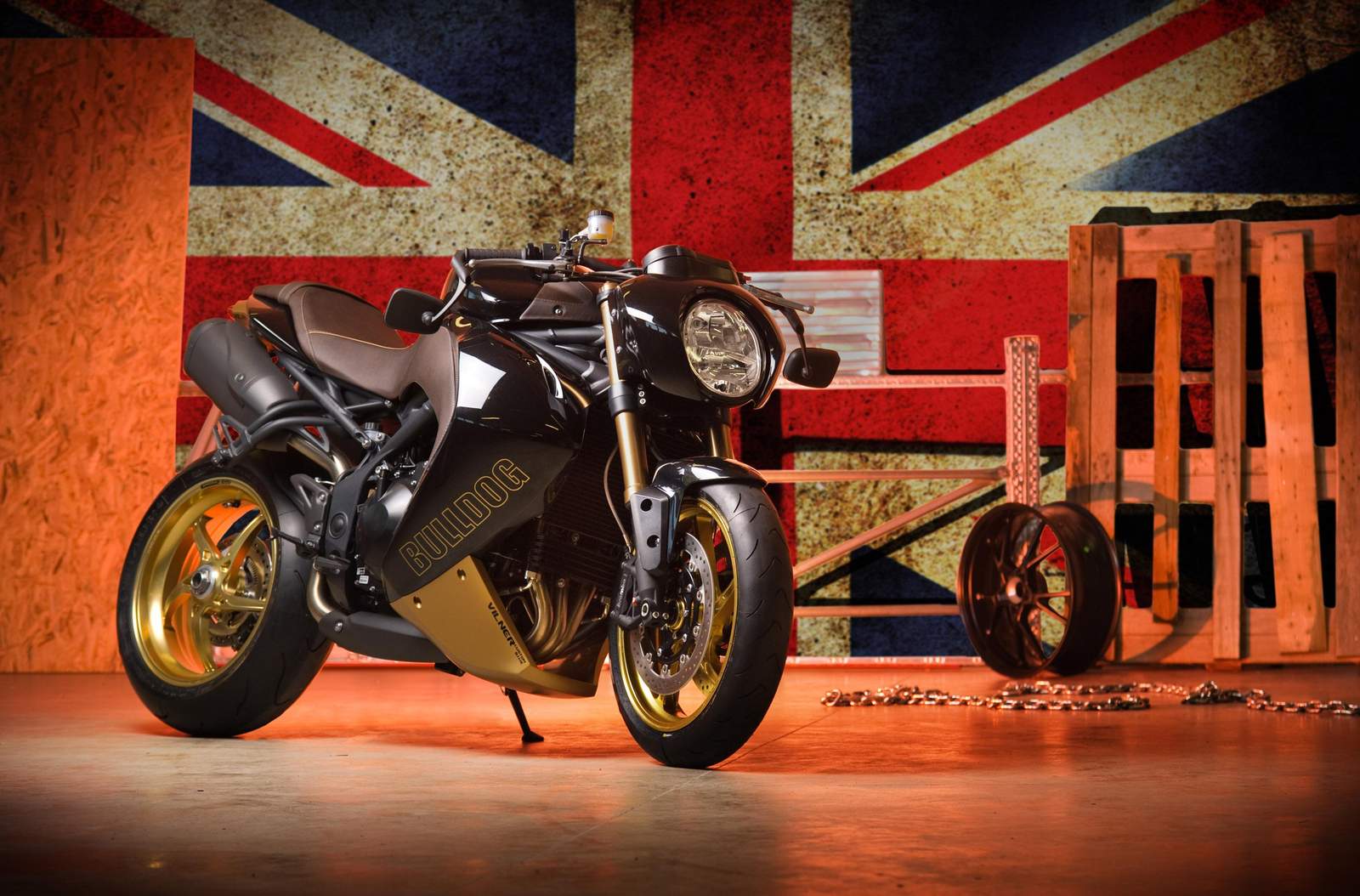 British Bulldog Motorcycle Union Jack Wall Art