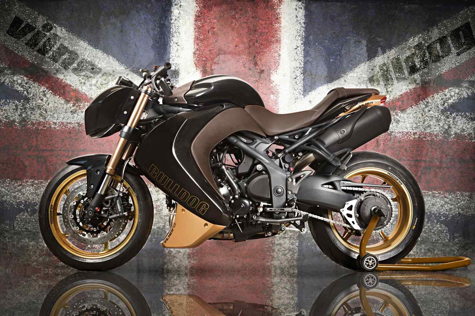 Union Jack Bulldog Motorcycle Wall Art
