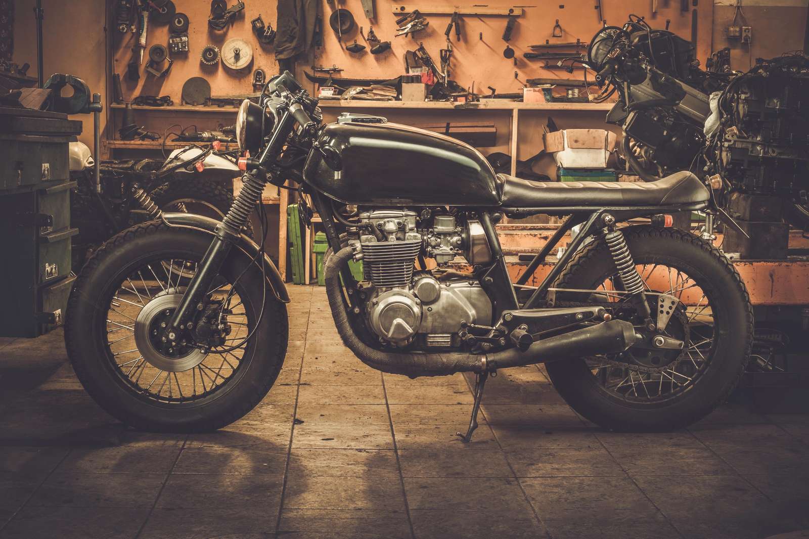 Vintage Motorcycle Garage Wall Art