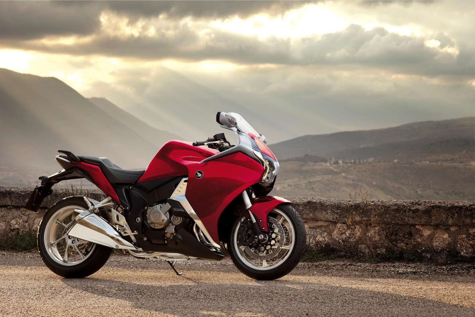 Red Sportbike Landscape Art Wall Art