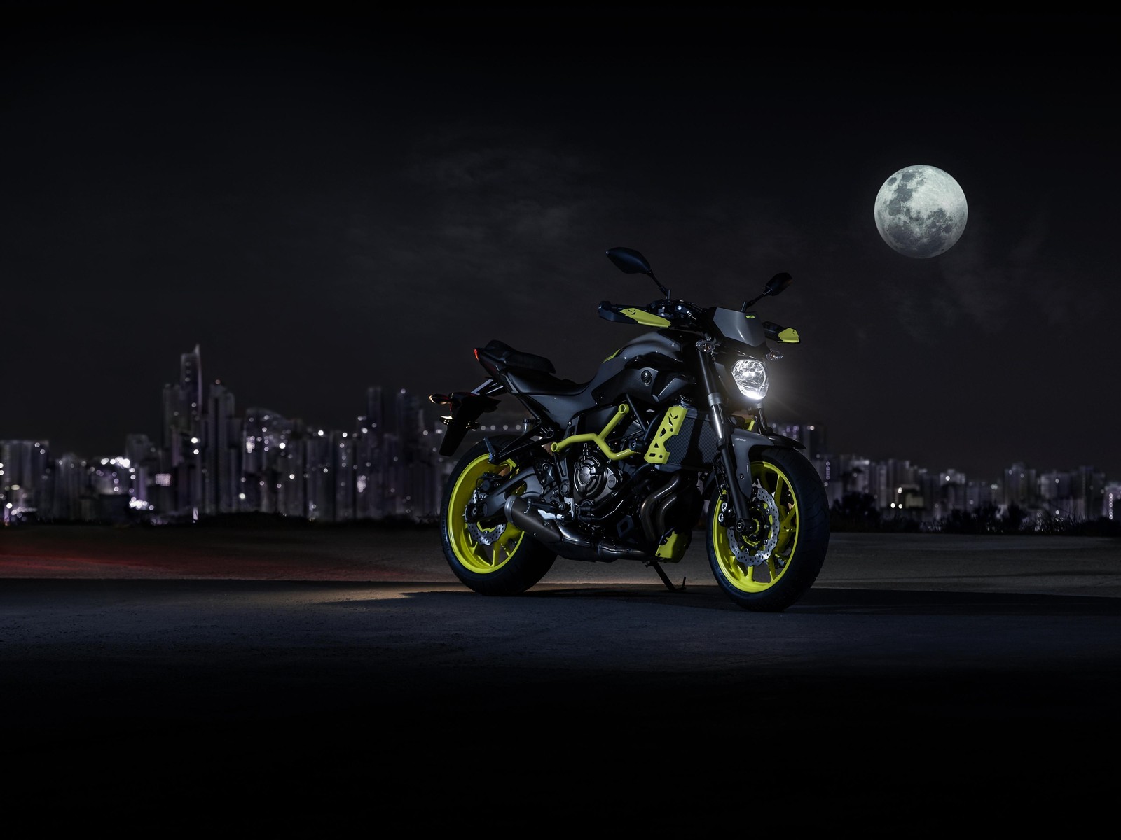 Night Rider Motorcycle Cityscape Wall Art