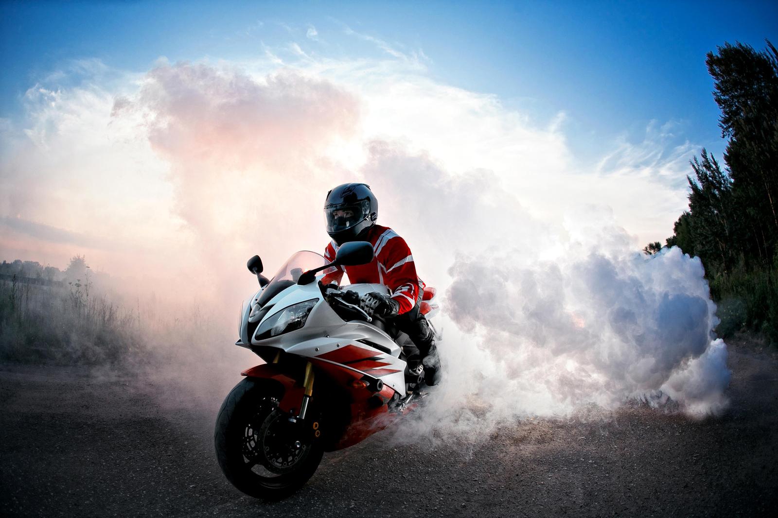 Dynamic Motorcycle Burnout Wall Art