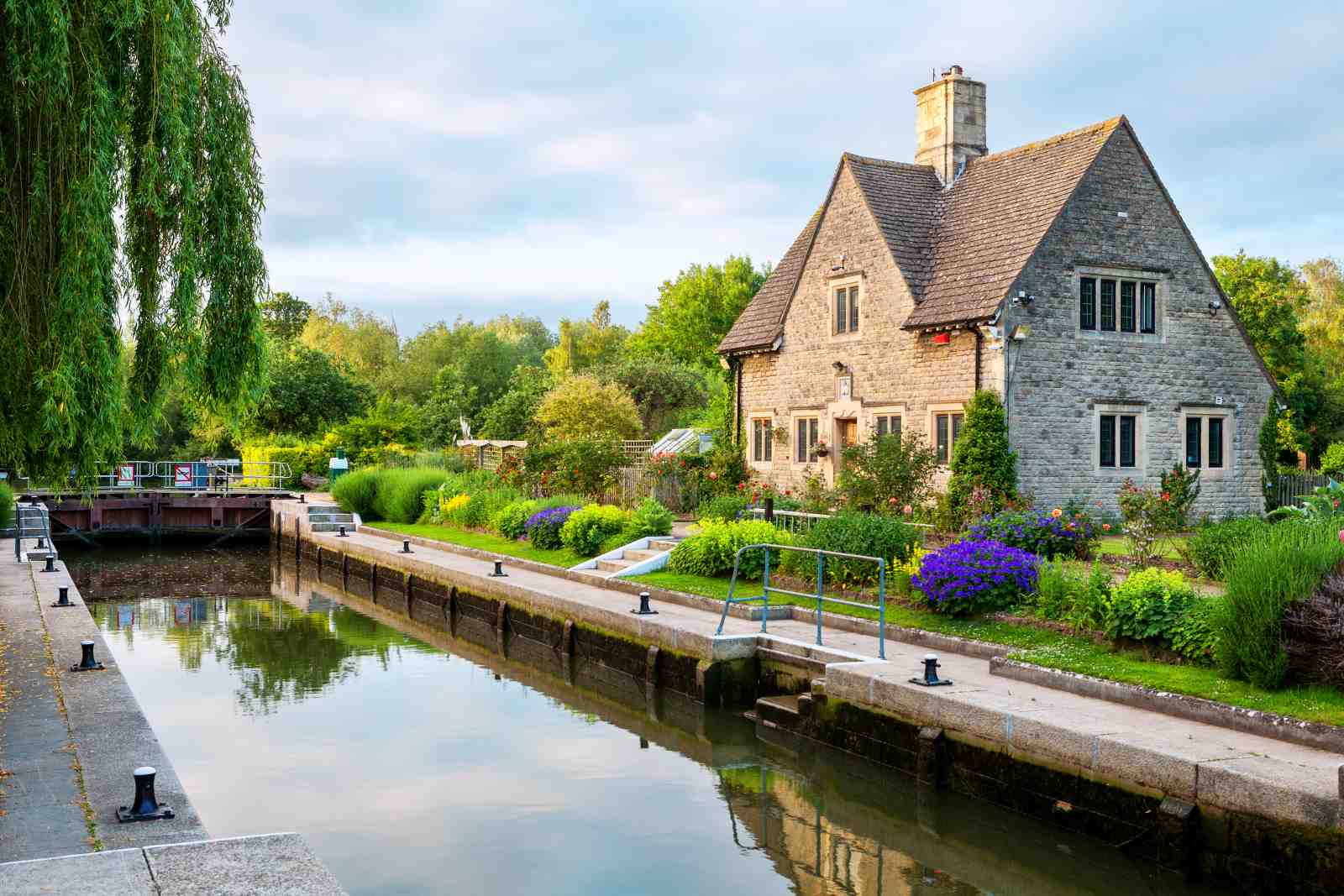 Tranquil Waterside Cottage Serene Landscape Wall Art