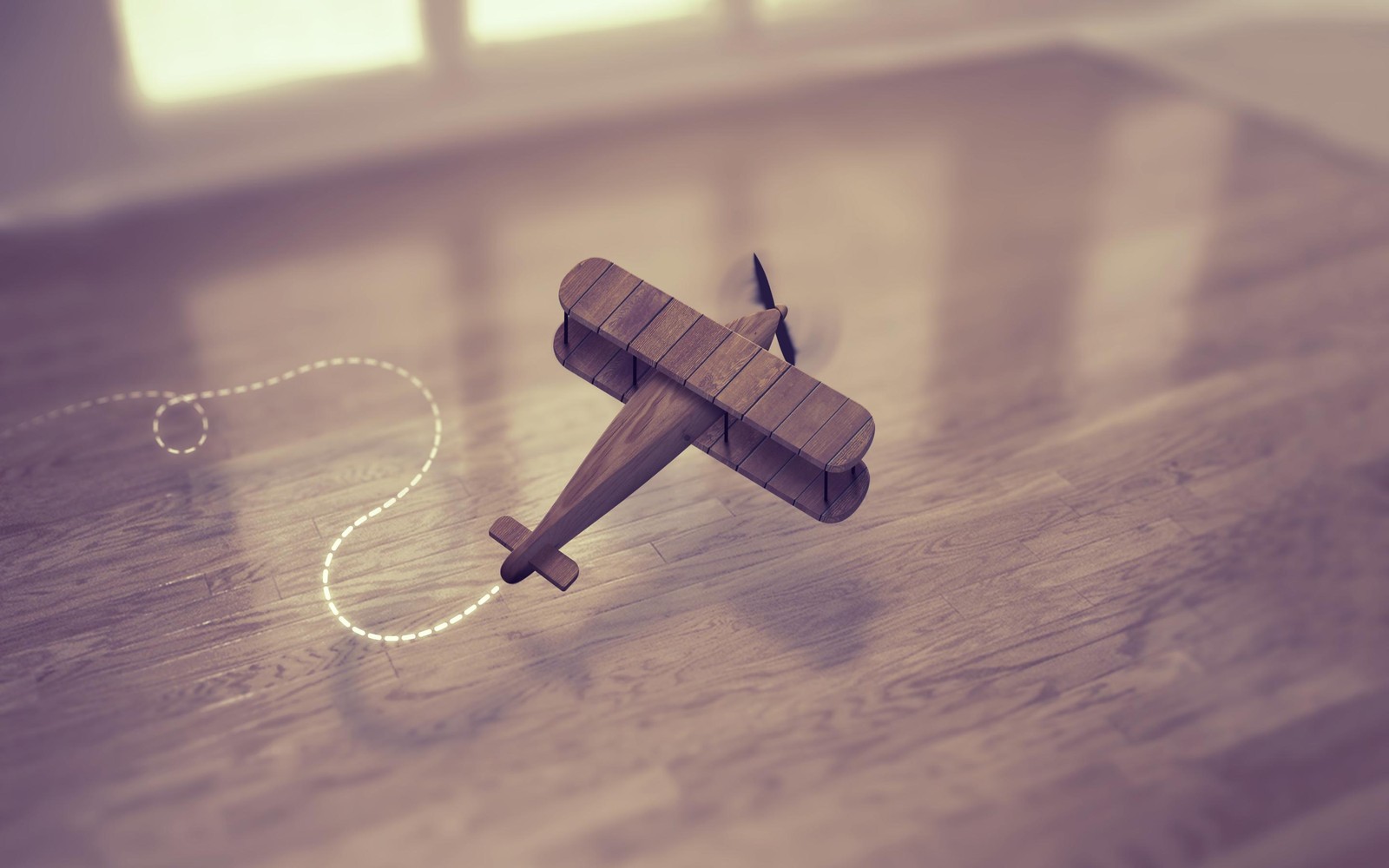 Vintage Biplane Adventure Wooden Wall Art