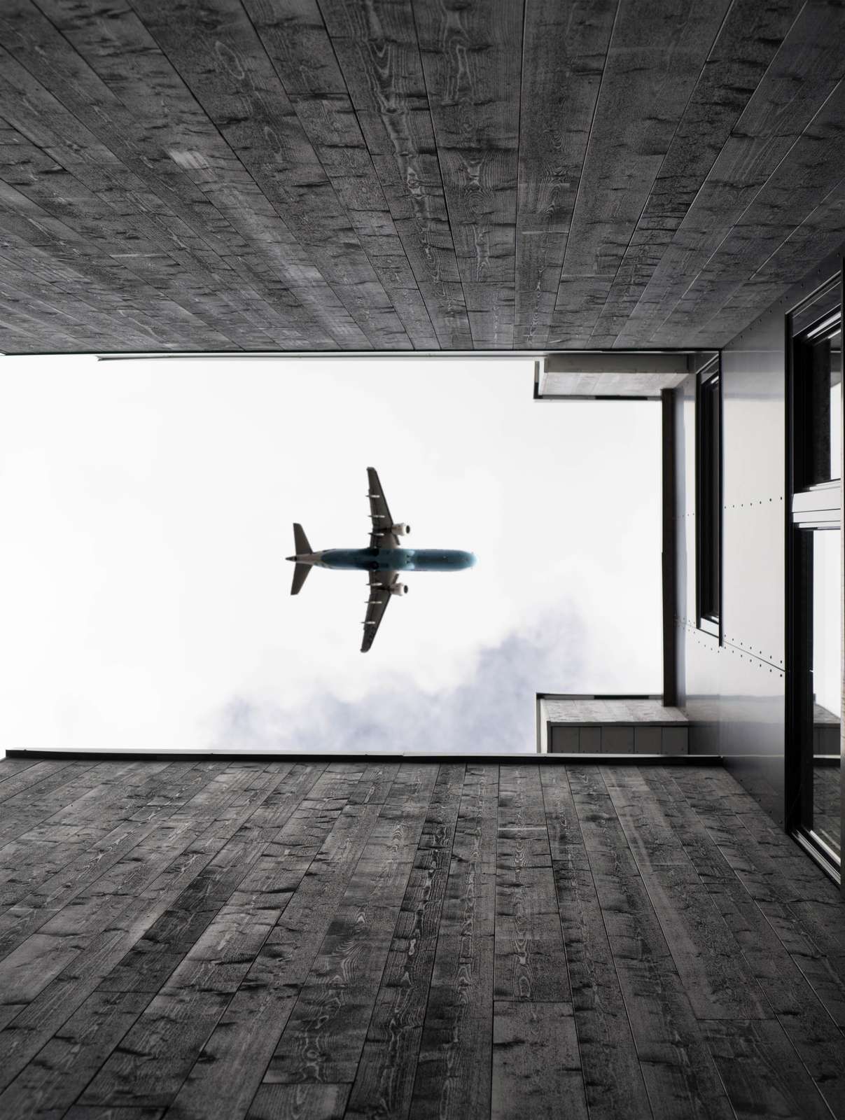 Airplane Overhead Architectural Wall Art