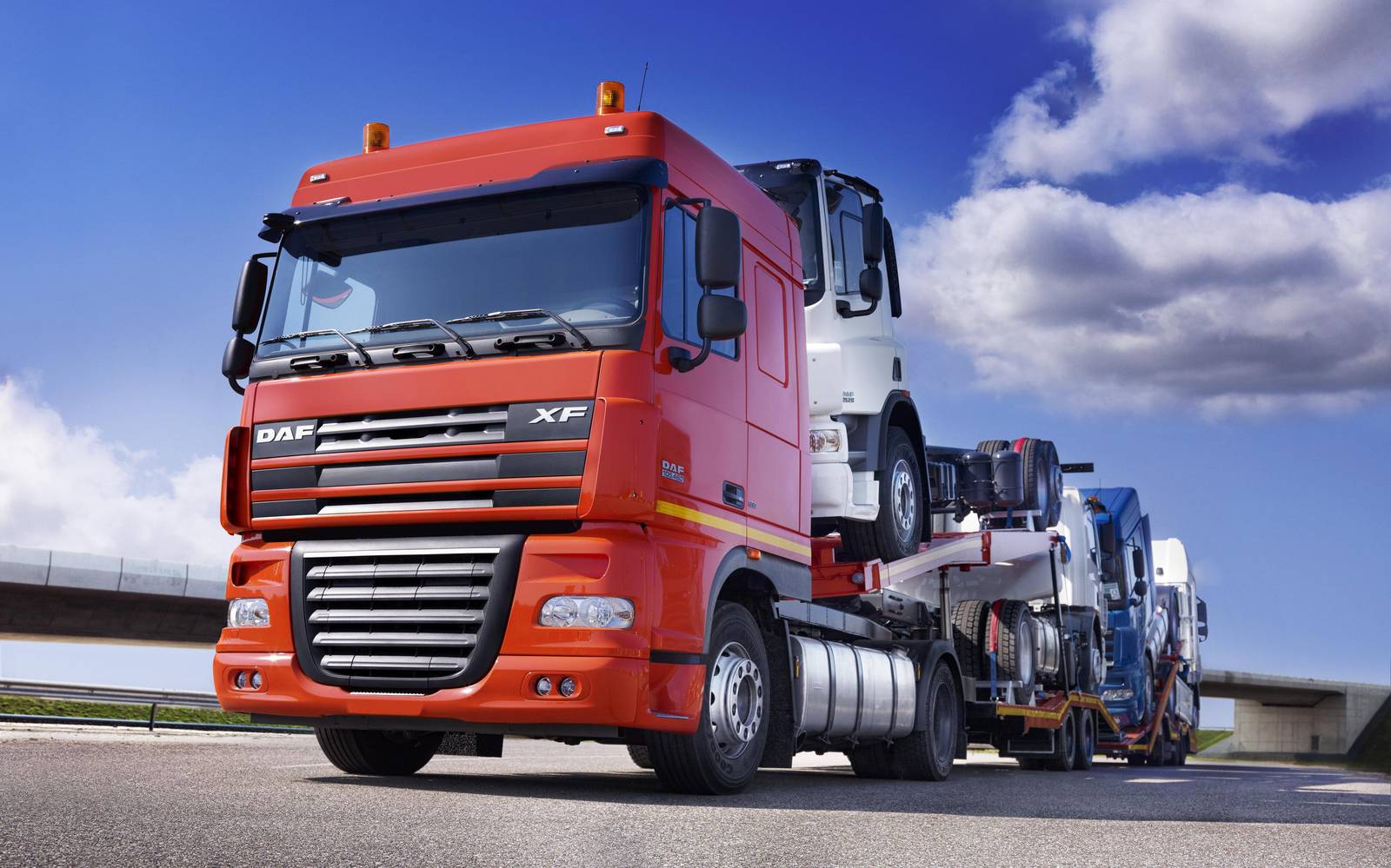 Bold Orange & White Trucks Wall Art