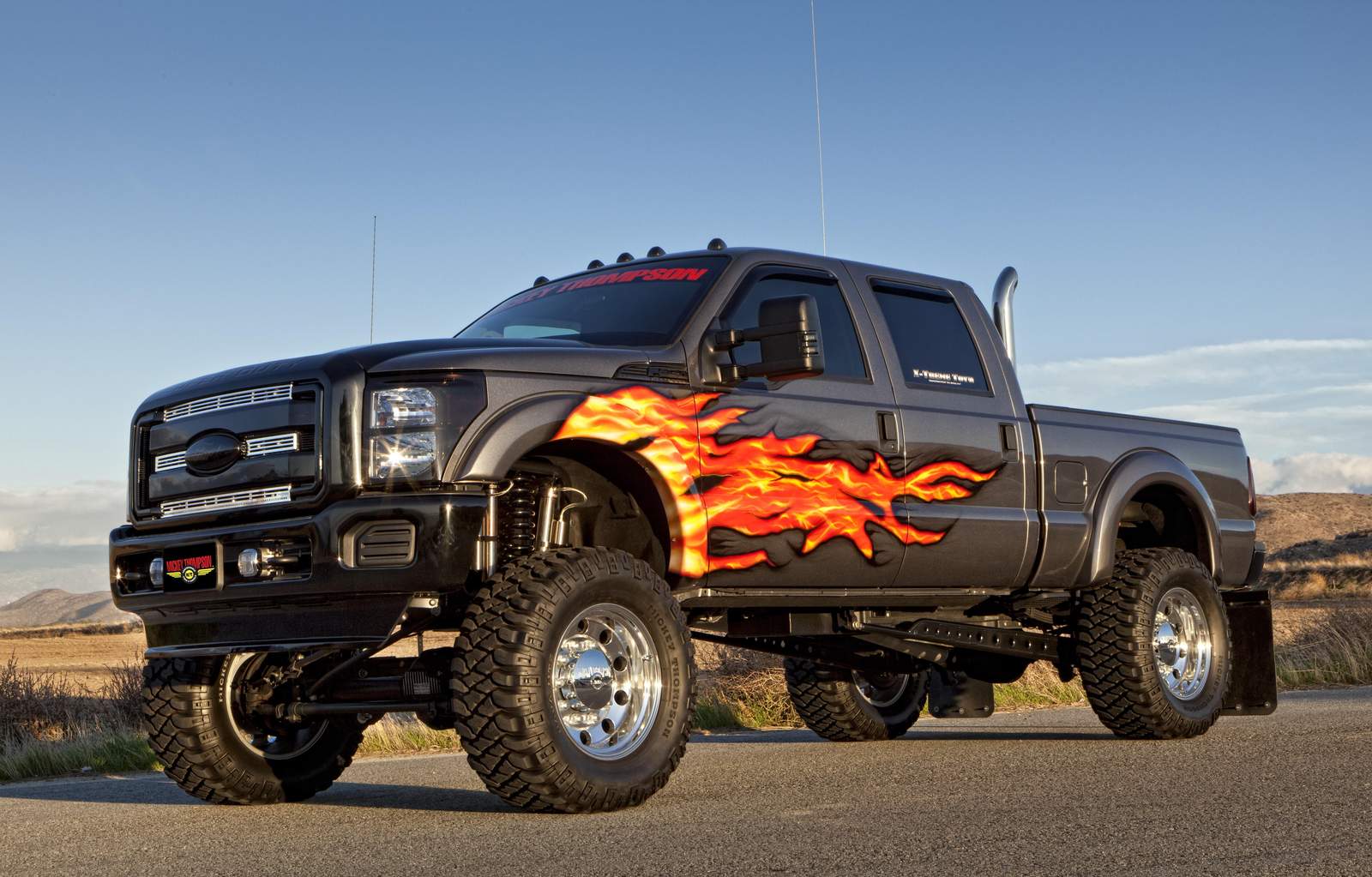 Fiery Flames Monster Truck Wall Art