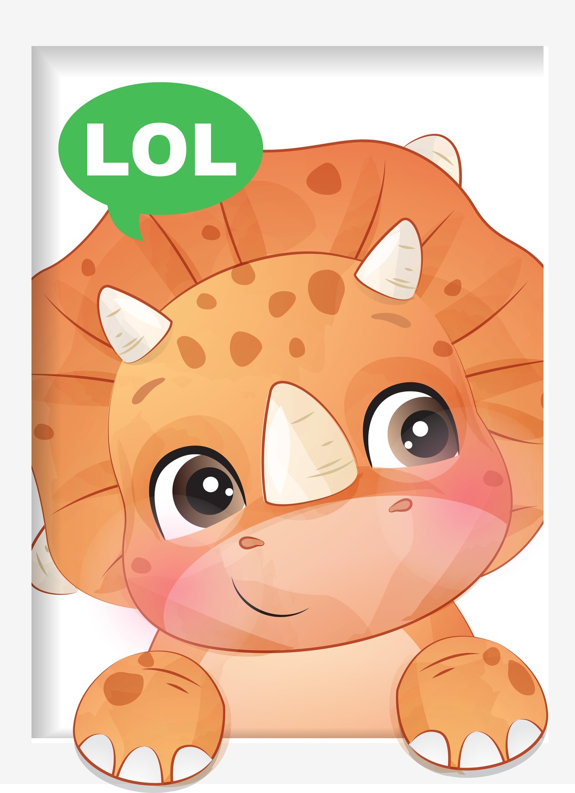 Cute Dinosaur LOL Funny Kids Room Wall Art
