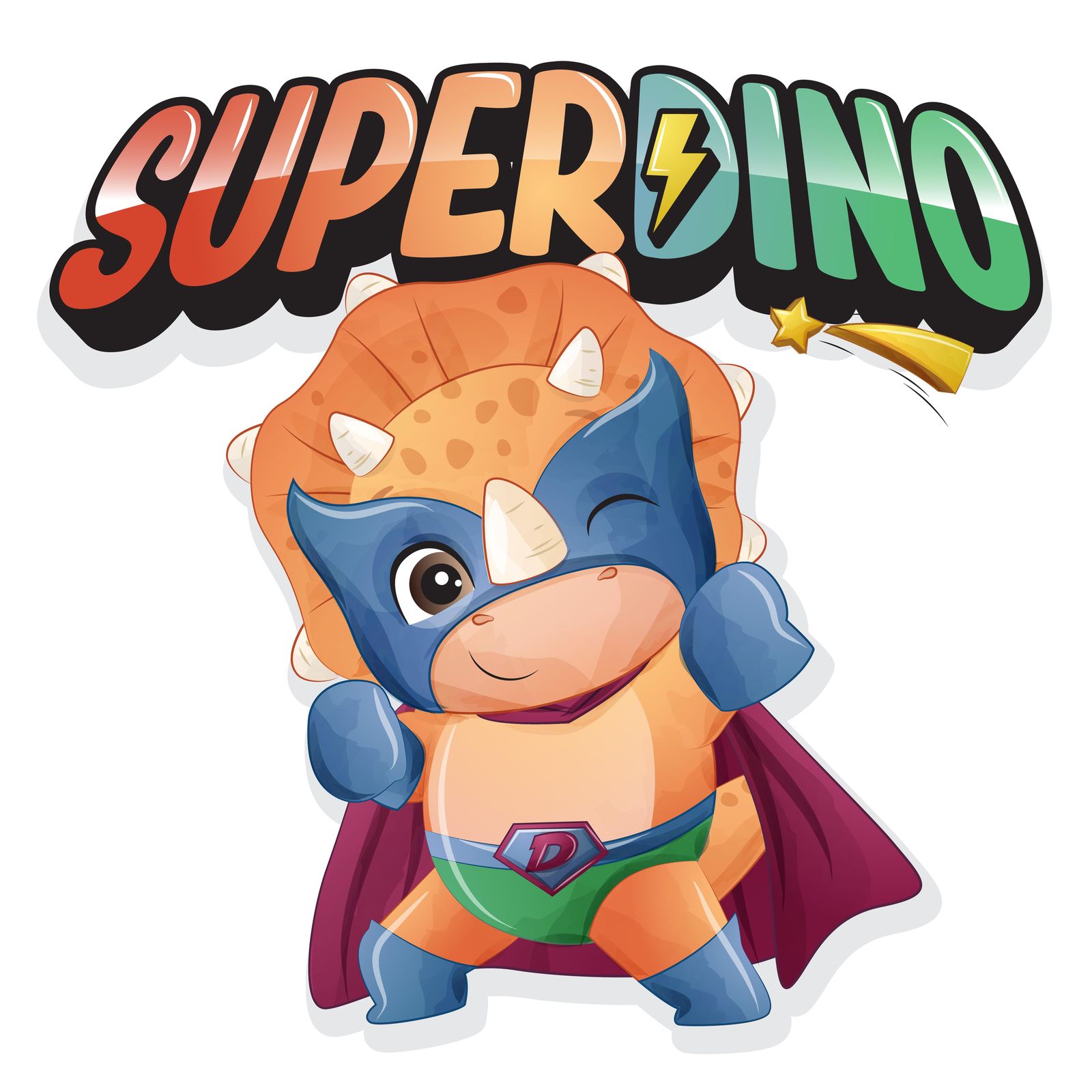 Cute Superhero Dino Wall Art Wall Art