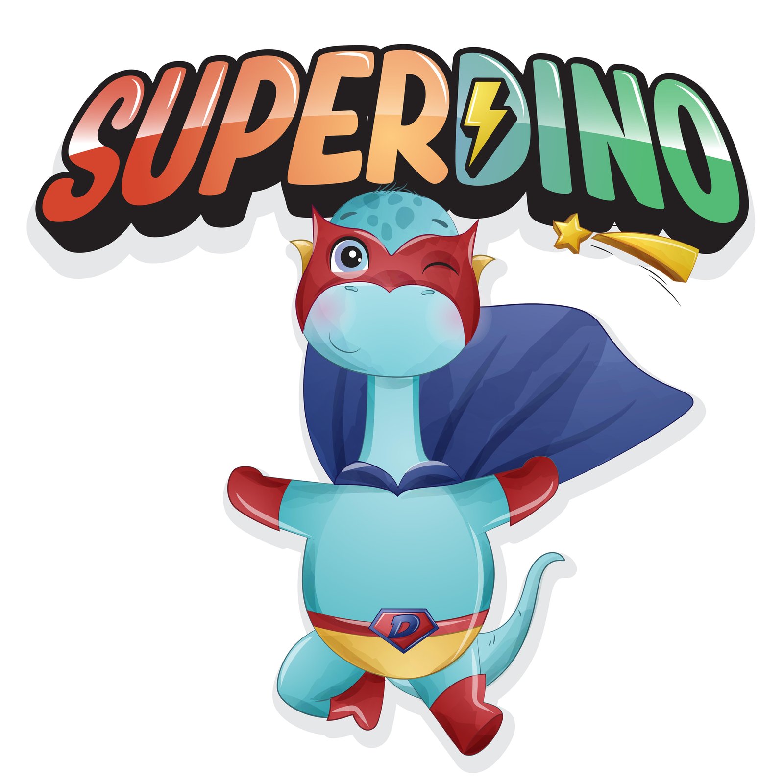 Superhero Dino Cute Kids Room Wall Art Wall Art
